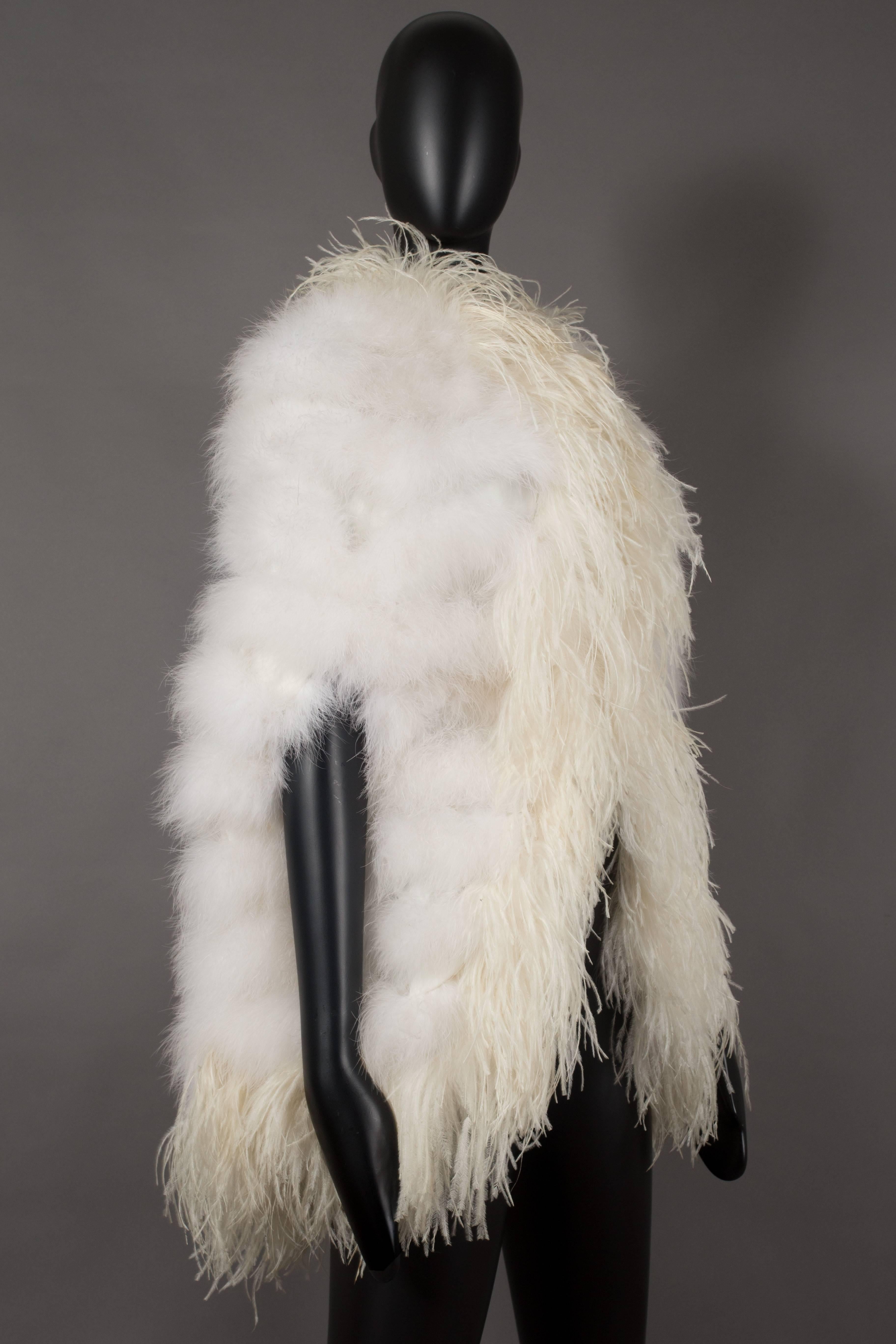 Women's Ivory marabou and ostrich feather evening cape, circa 1960
