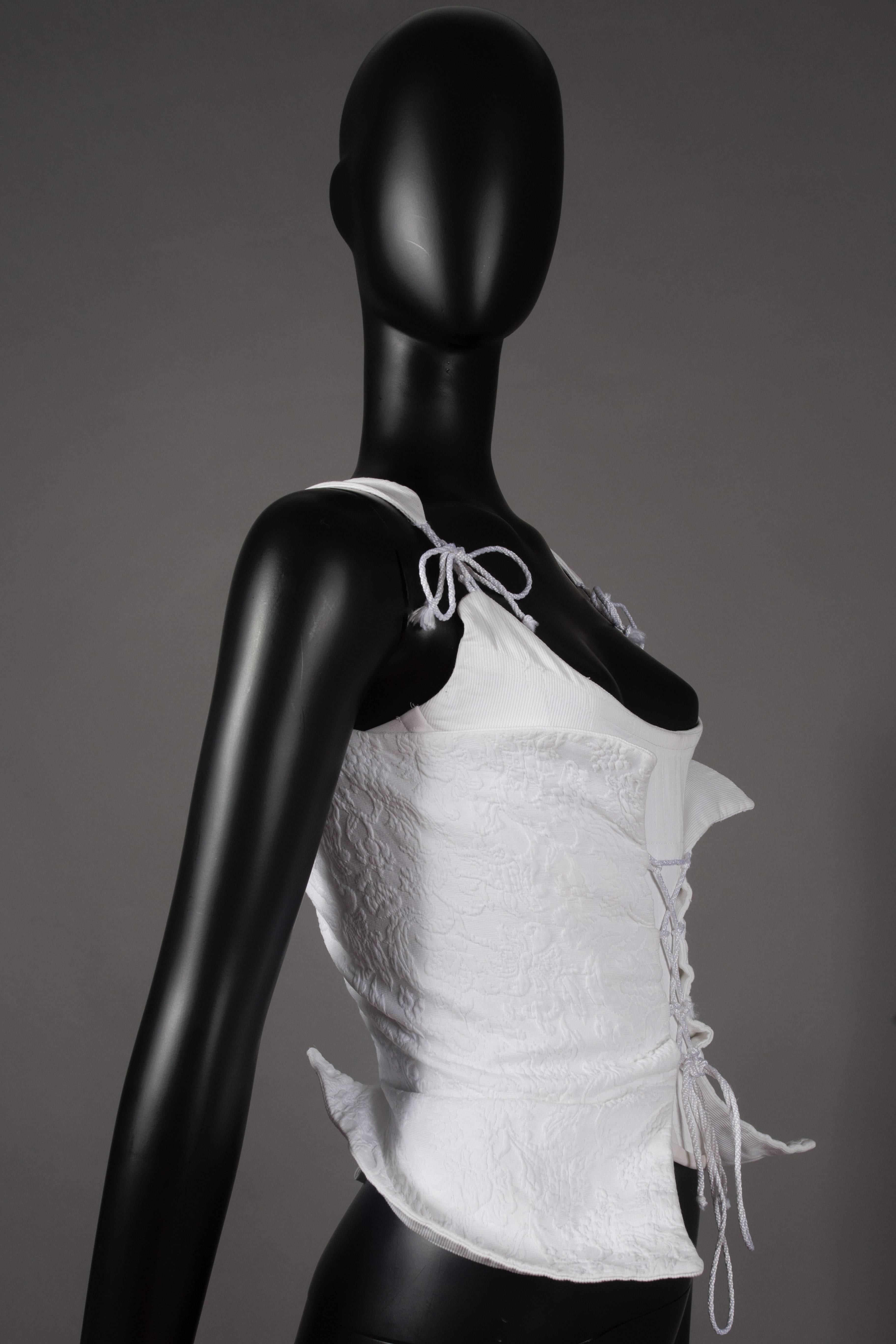 Vivienne Westwood white cotton piqué wedding corset, circa 1995 3