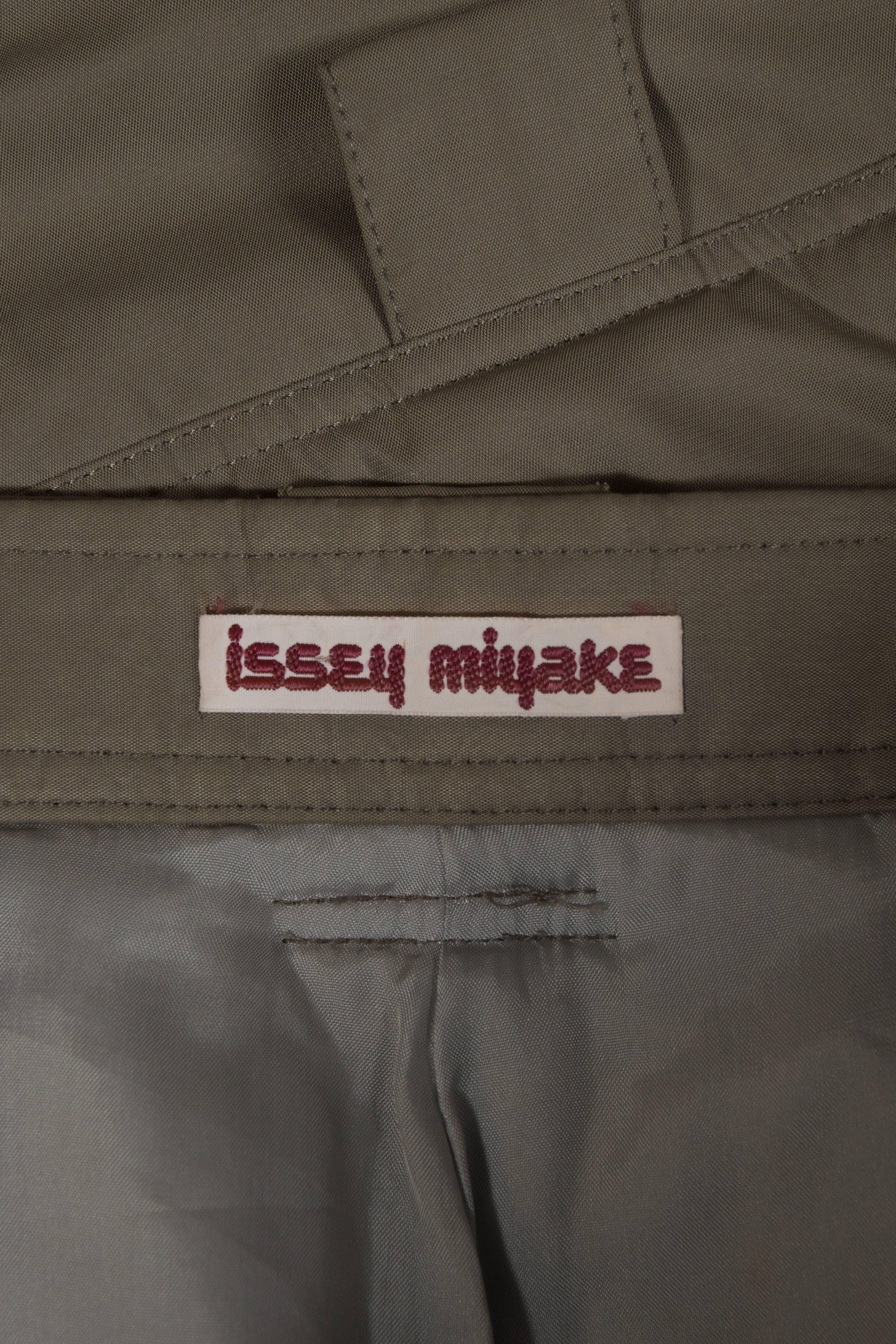 Issey Miyake olive green ruched sports pants, circa 1983 2
