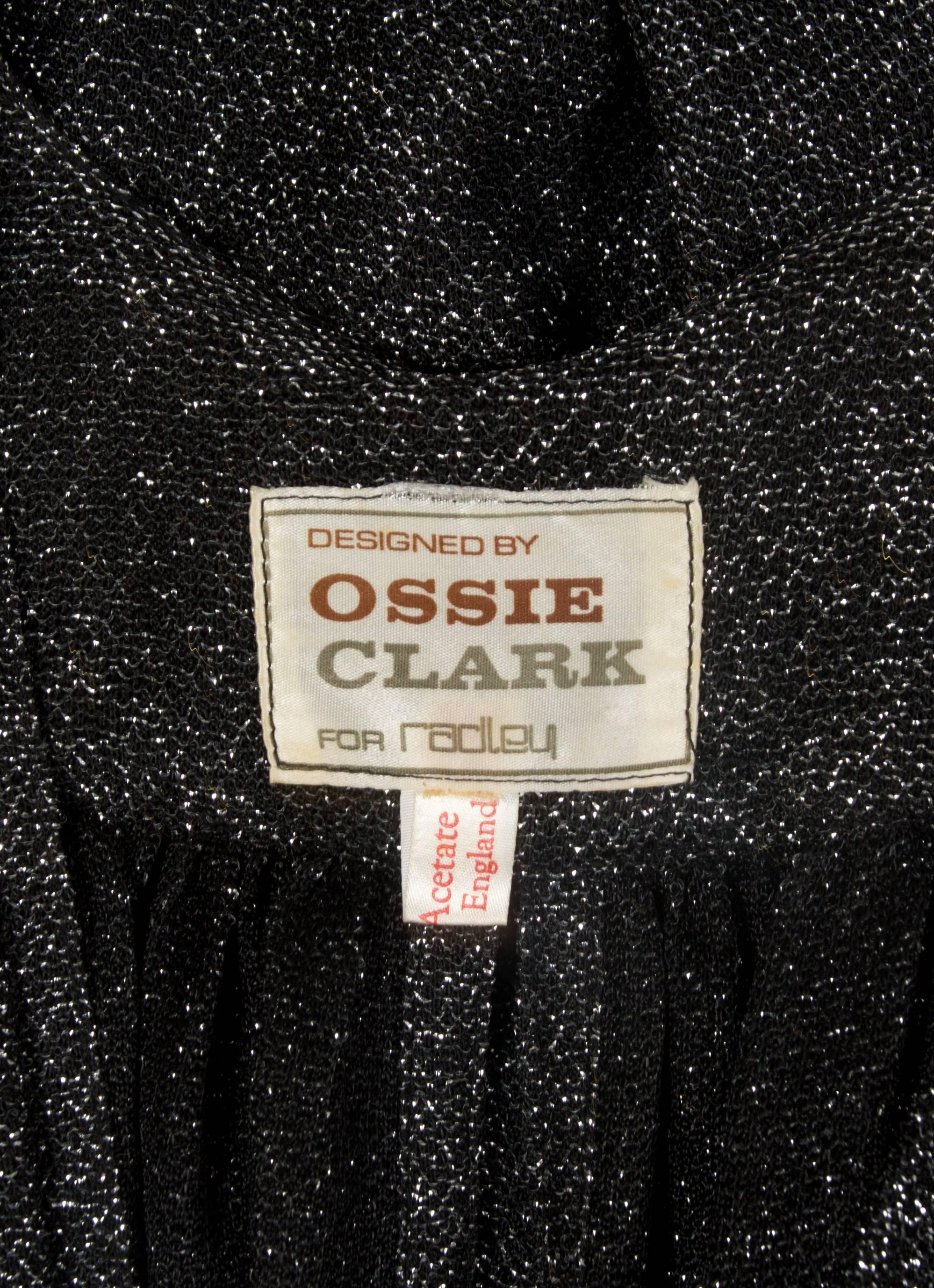 Ossie Clark silver lurex Studio 54 evening gown, circa 1970s 5