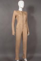 Alexander McQueen nude quilted leather 'Pantheon as Lecum' jumpsuit, circa 2004