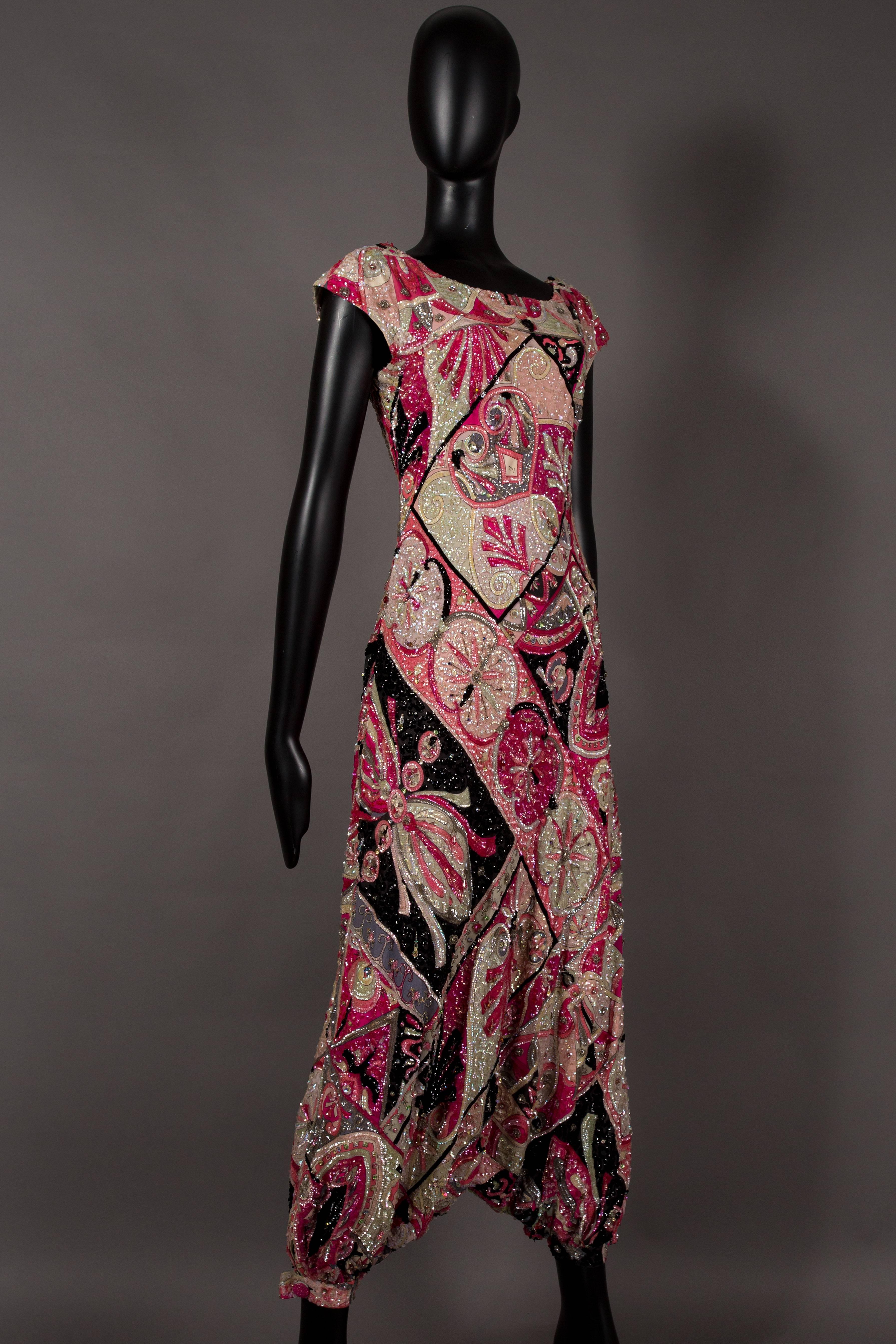 Brown Emilio Pucci Haute Couture embellished harem jumpsuit, circa 1963