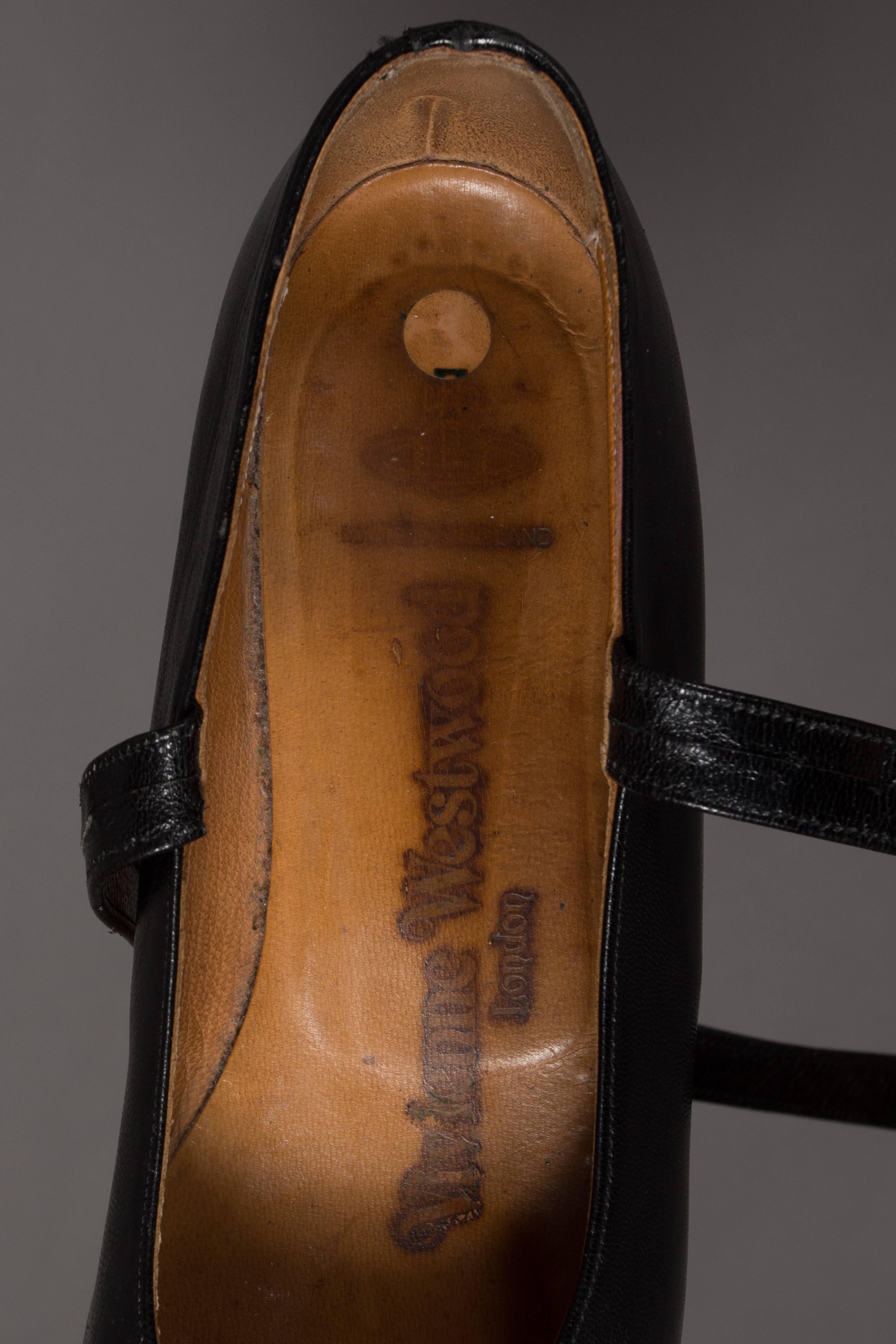 Vivienne Westwood schwarzes Leder 'Rocking Horse' Schuhe, circa 1980er Jahre (SZ 41) im Angebot 4