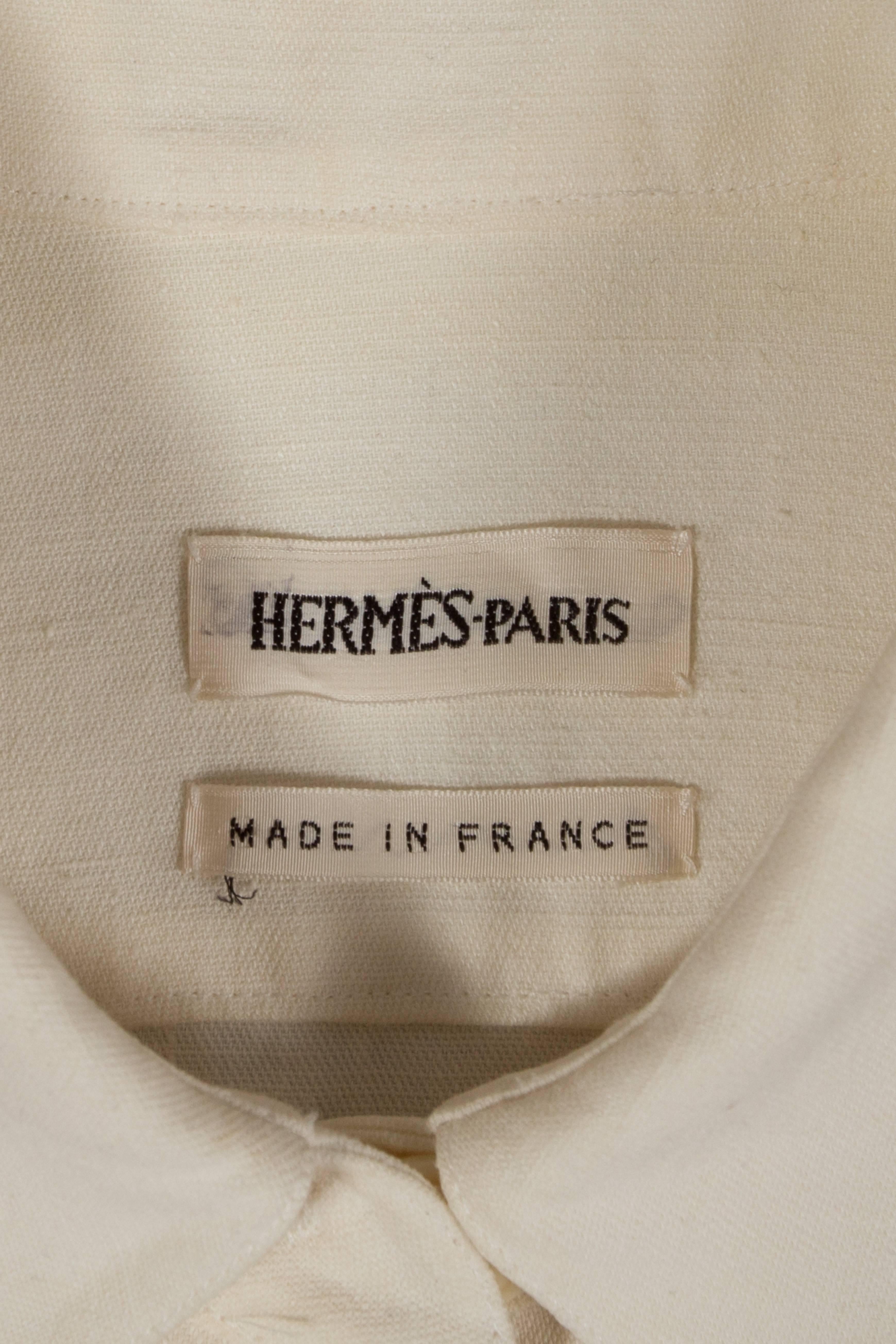 Hermes by Maison Martin Margiela white linen pantsuit, circa 2001 1