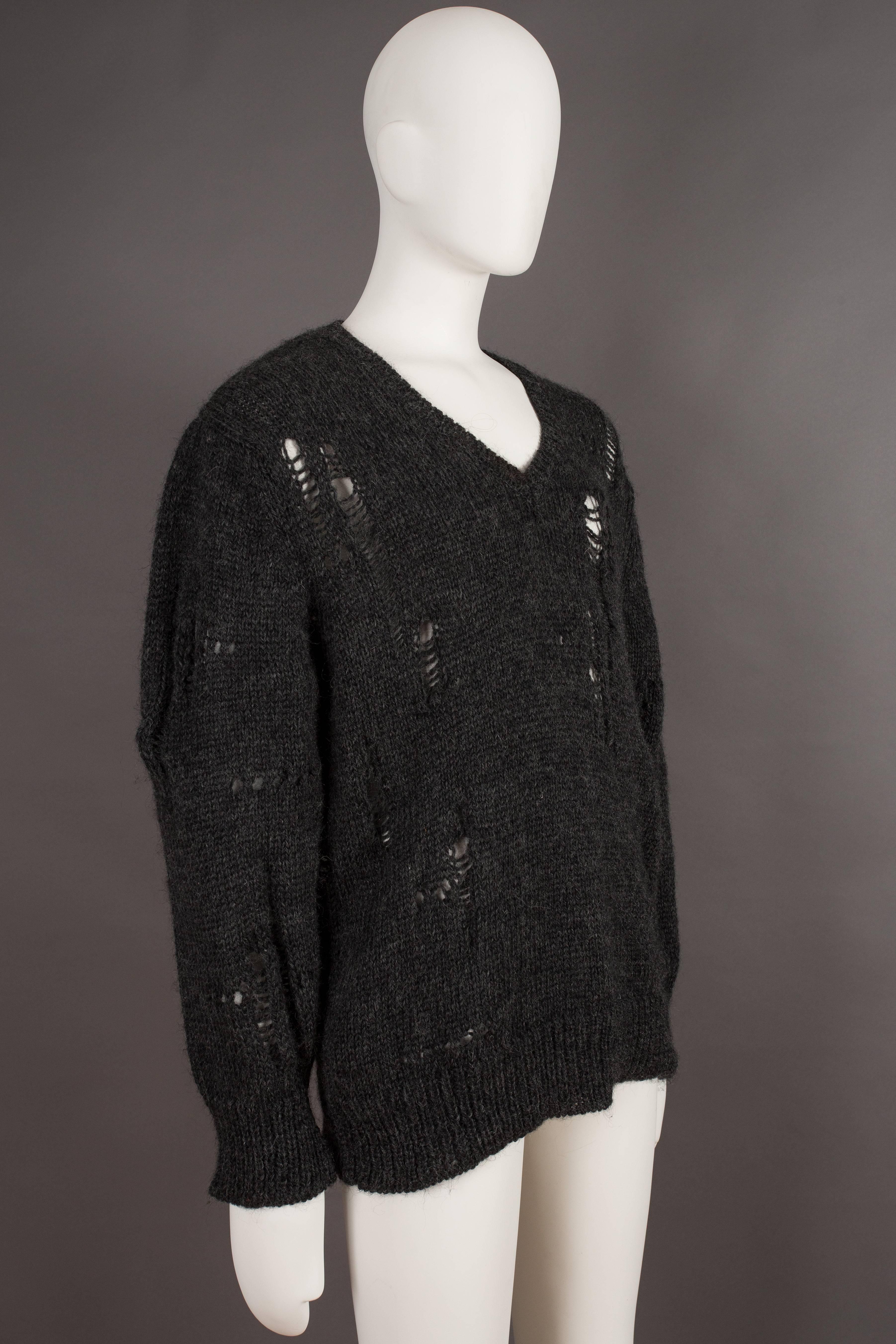 Comme des Garcons oversized sweater decorated with holes, circa 1982 1