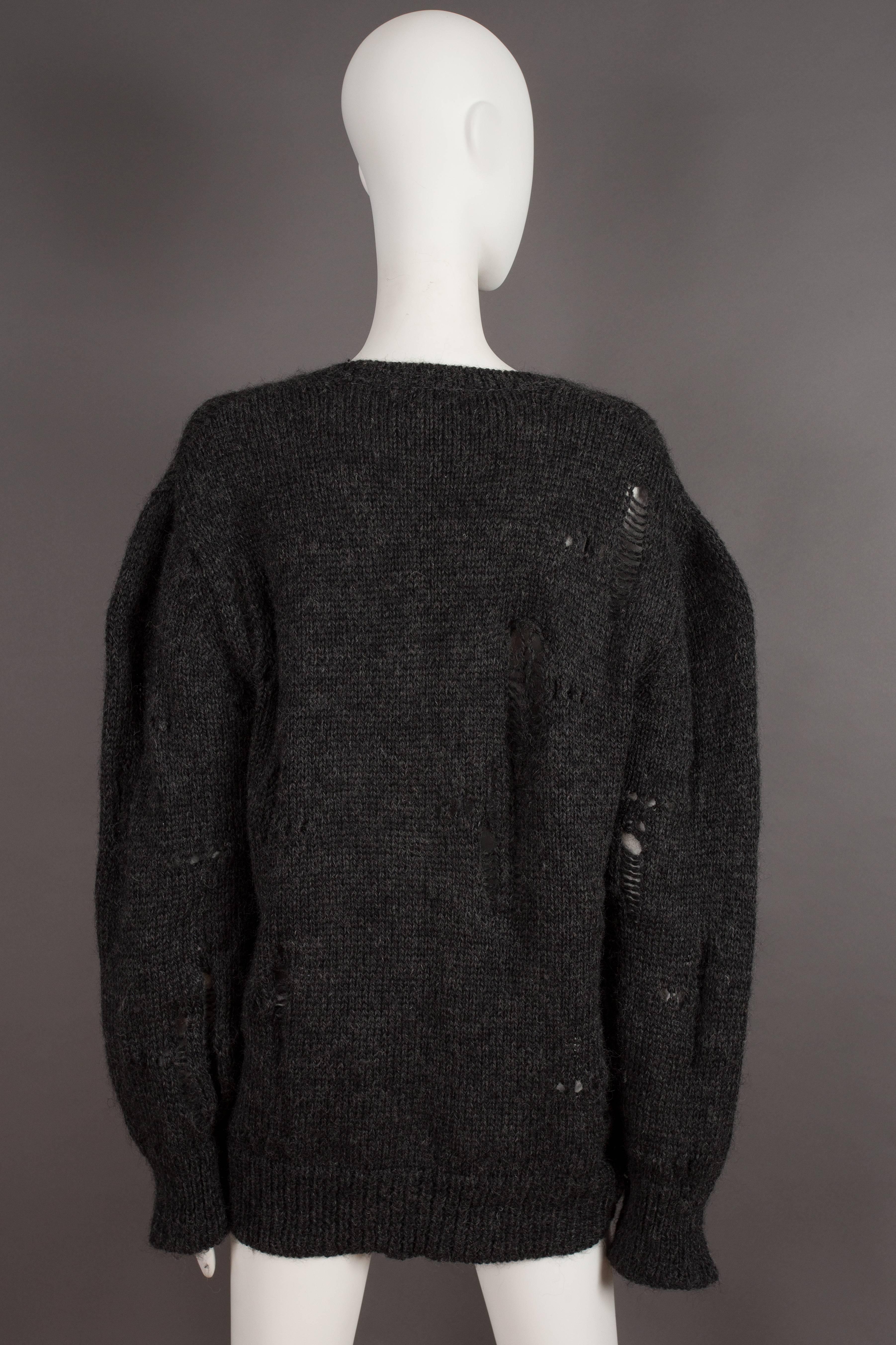 Comme des Garcons oversized sweater decorated with holes, circa 1982 In Excellent Condition In London, GB