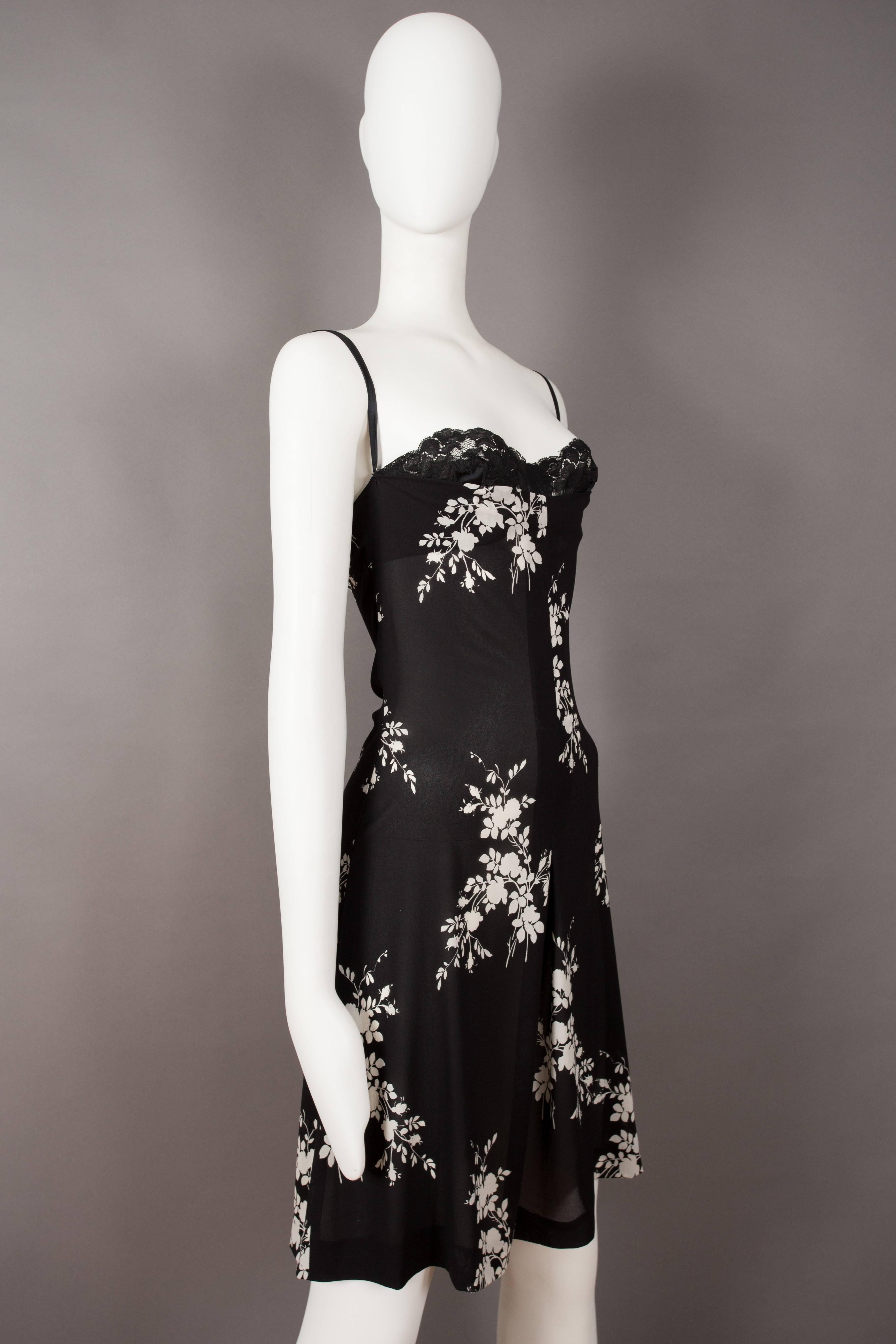 Dolce & Gabbana silk slip dress with internal bra, circa 1997 In Good Condition In London, GB