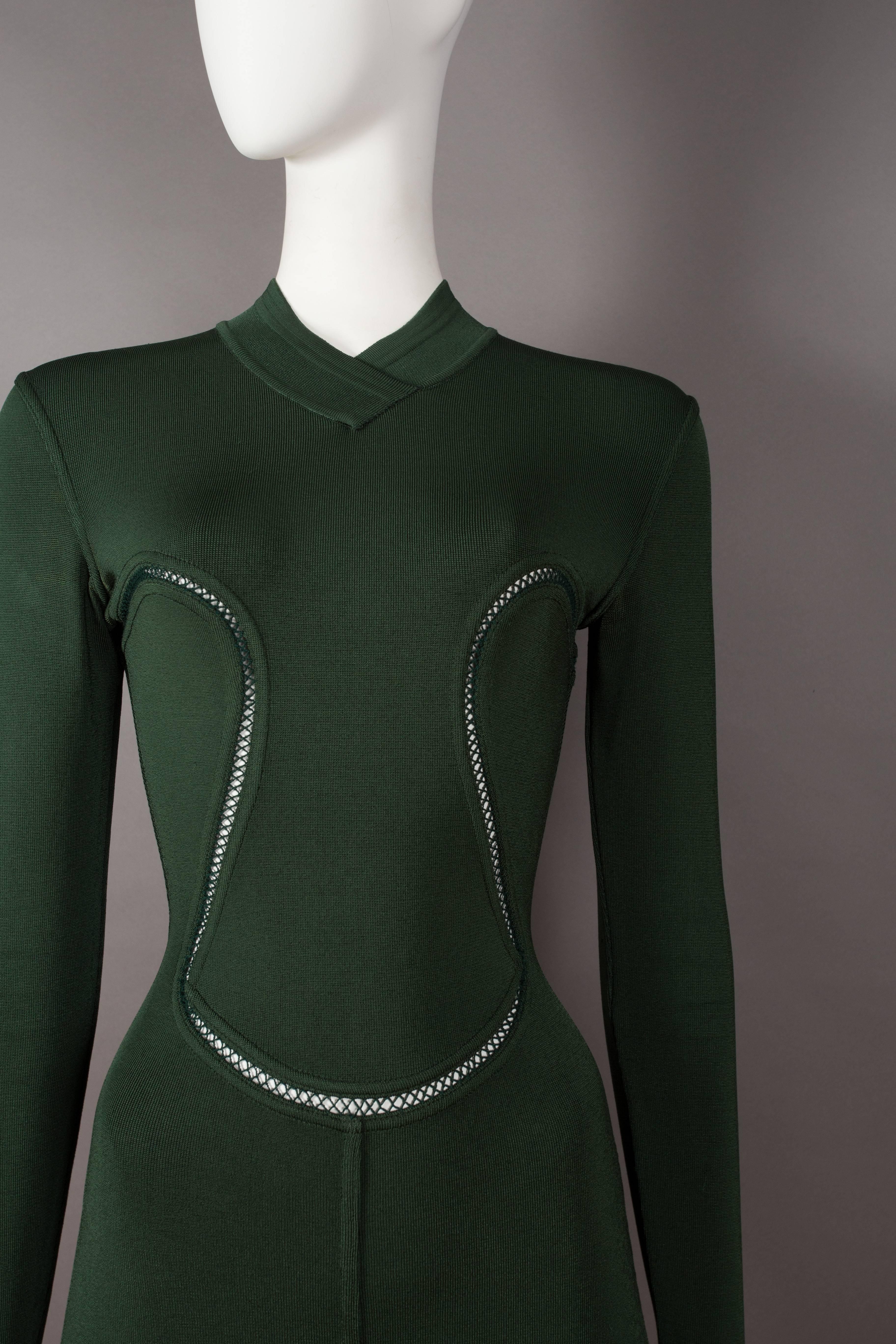 Green Alaia emerald green bodycon mini dress, circa 1991