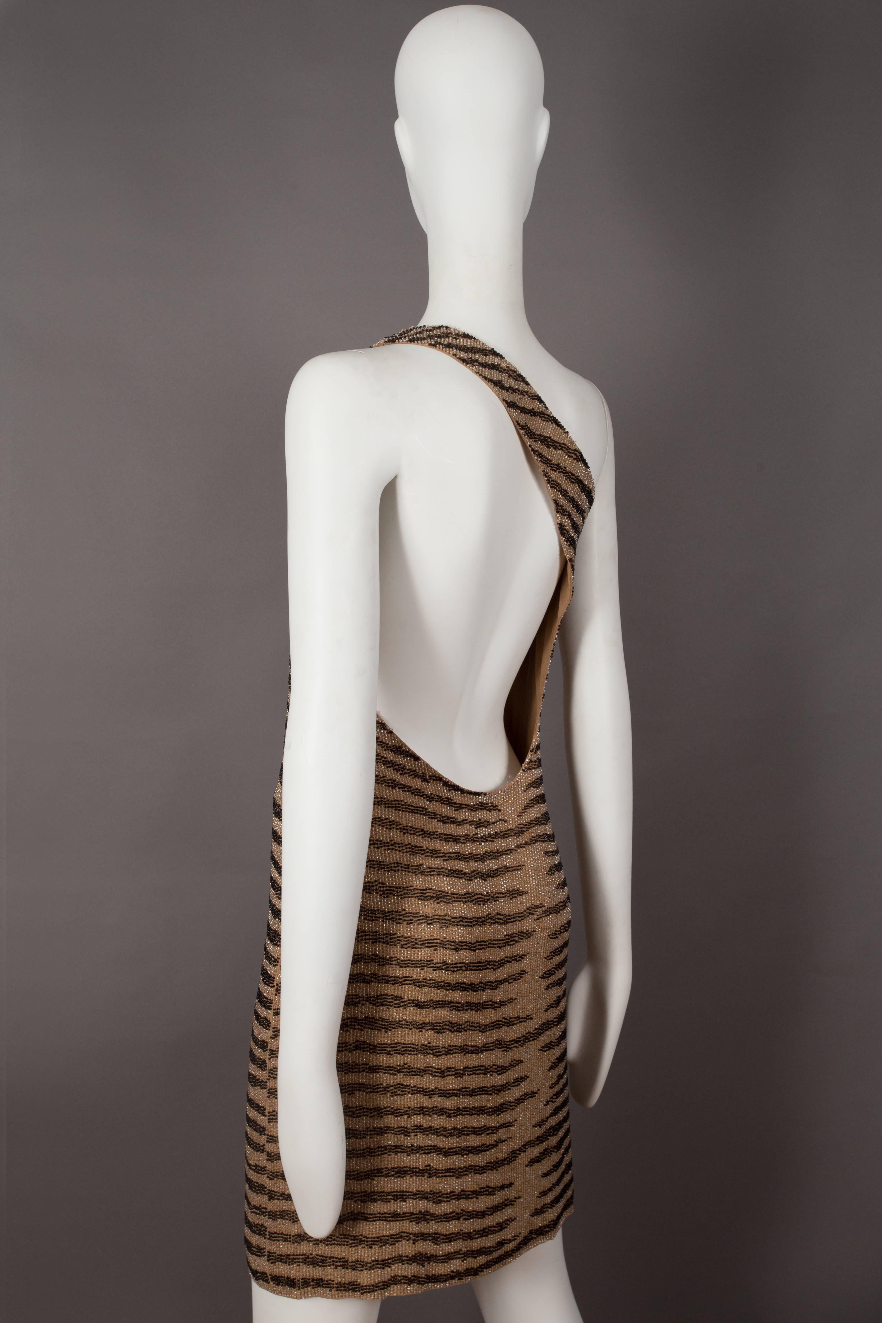 Gucci by Tom Ford beaded evening dress with cut out, circa 2000 2