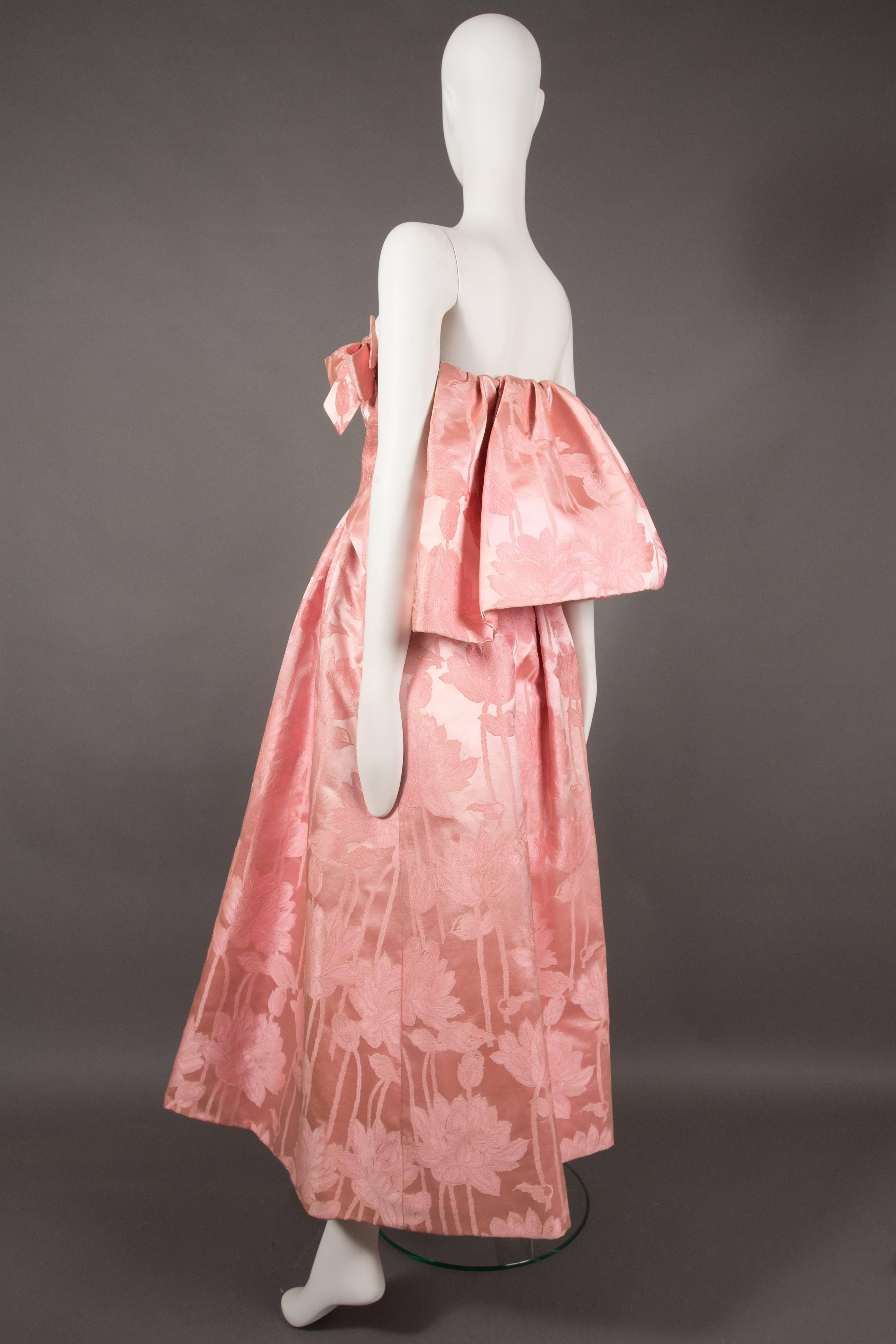 Paul Daunay Haute Couture silk brocade evening gown, circa 1952-57 1