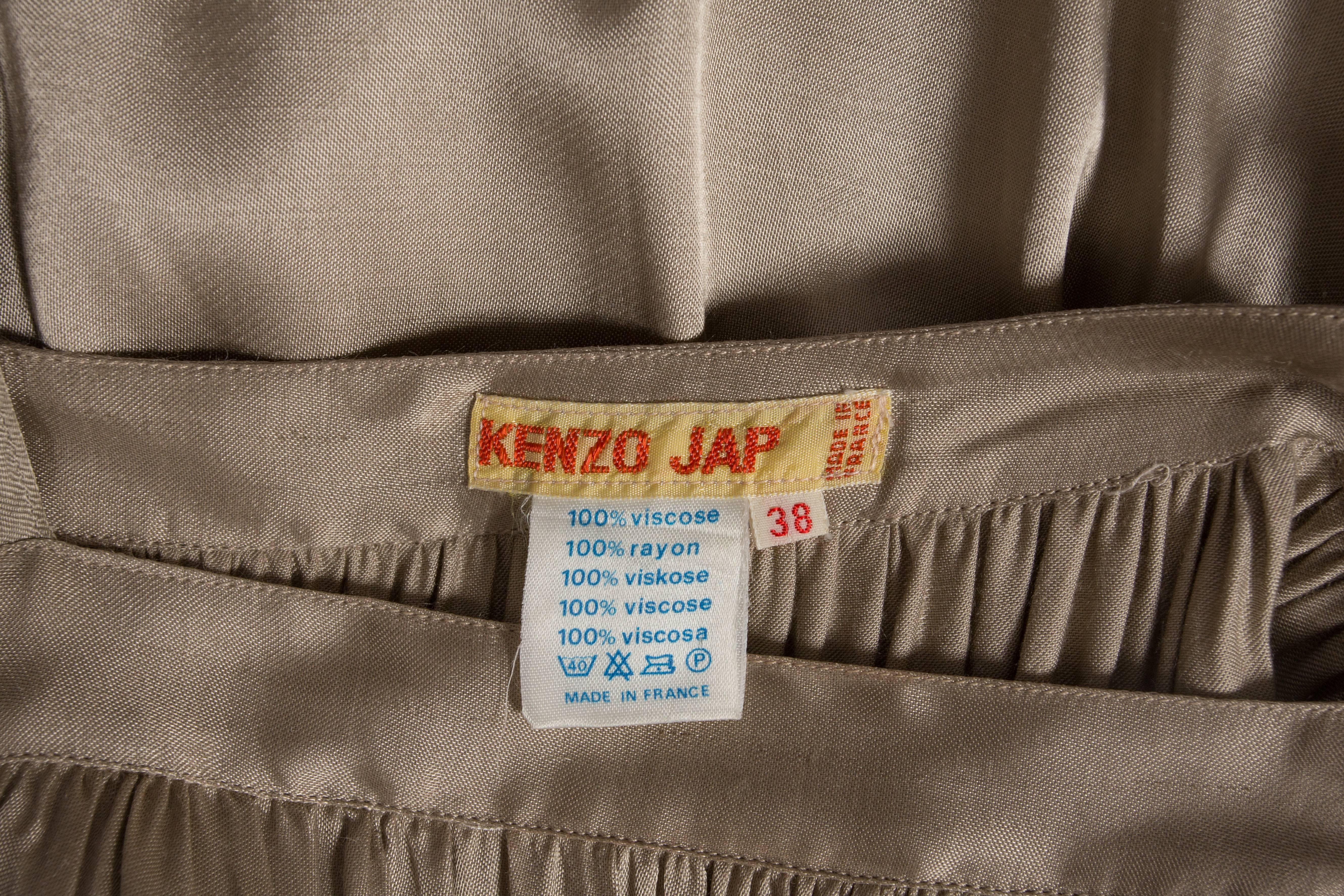 Kenzo Jap taupe viscose drawstring evening dress, circa 1977 In Excellent Condition In London, GB