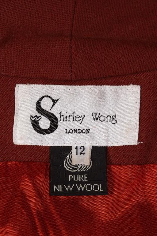 Shirley Wong rouge woollen wide leg jumpsuit, circa 1970s at 1stDibs