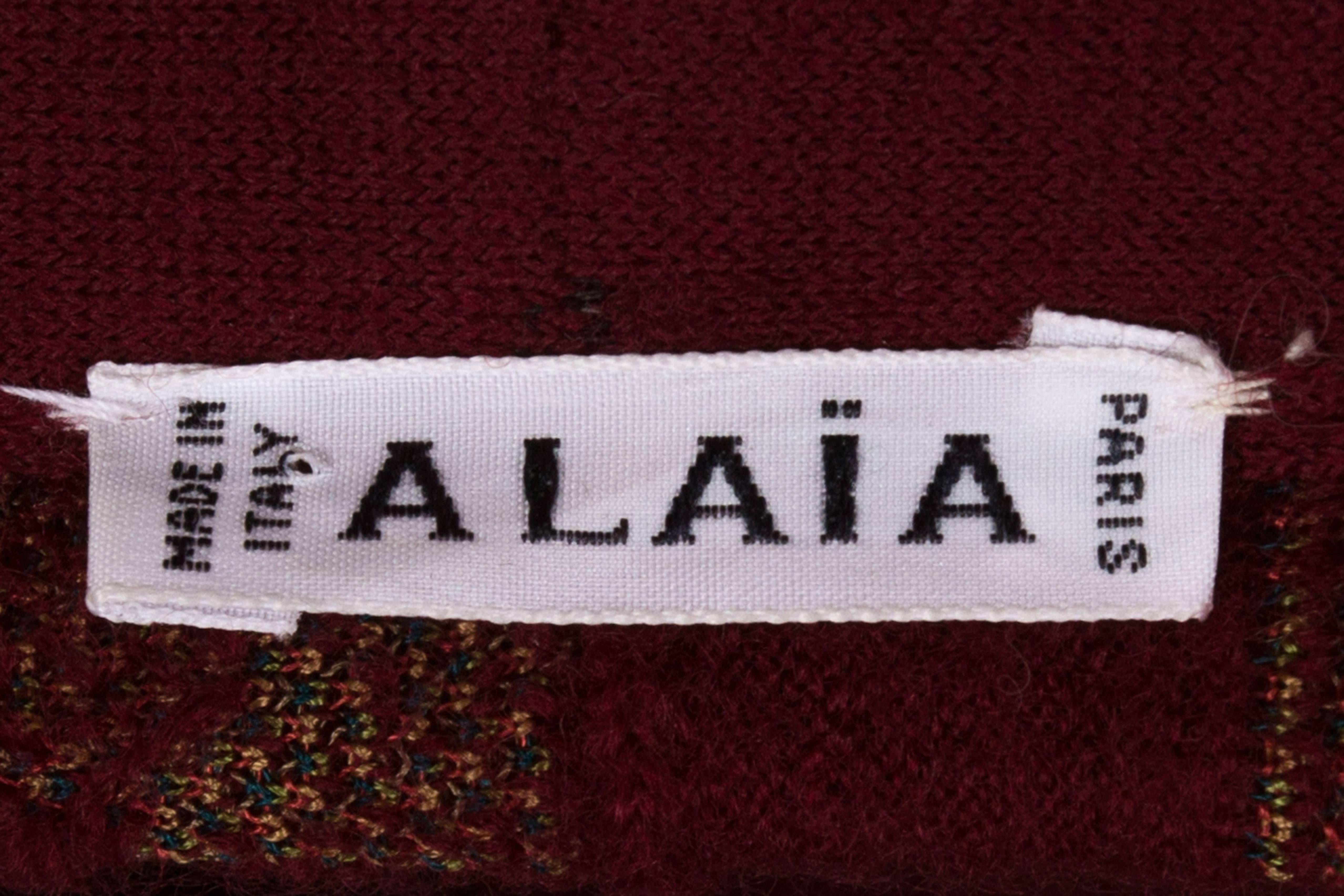Alaia rouge embroidered knitted skirt, circa 1999 3