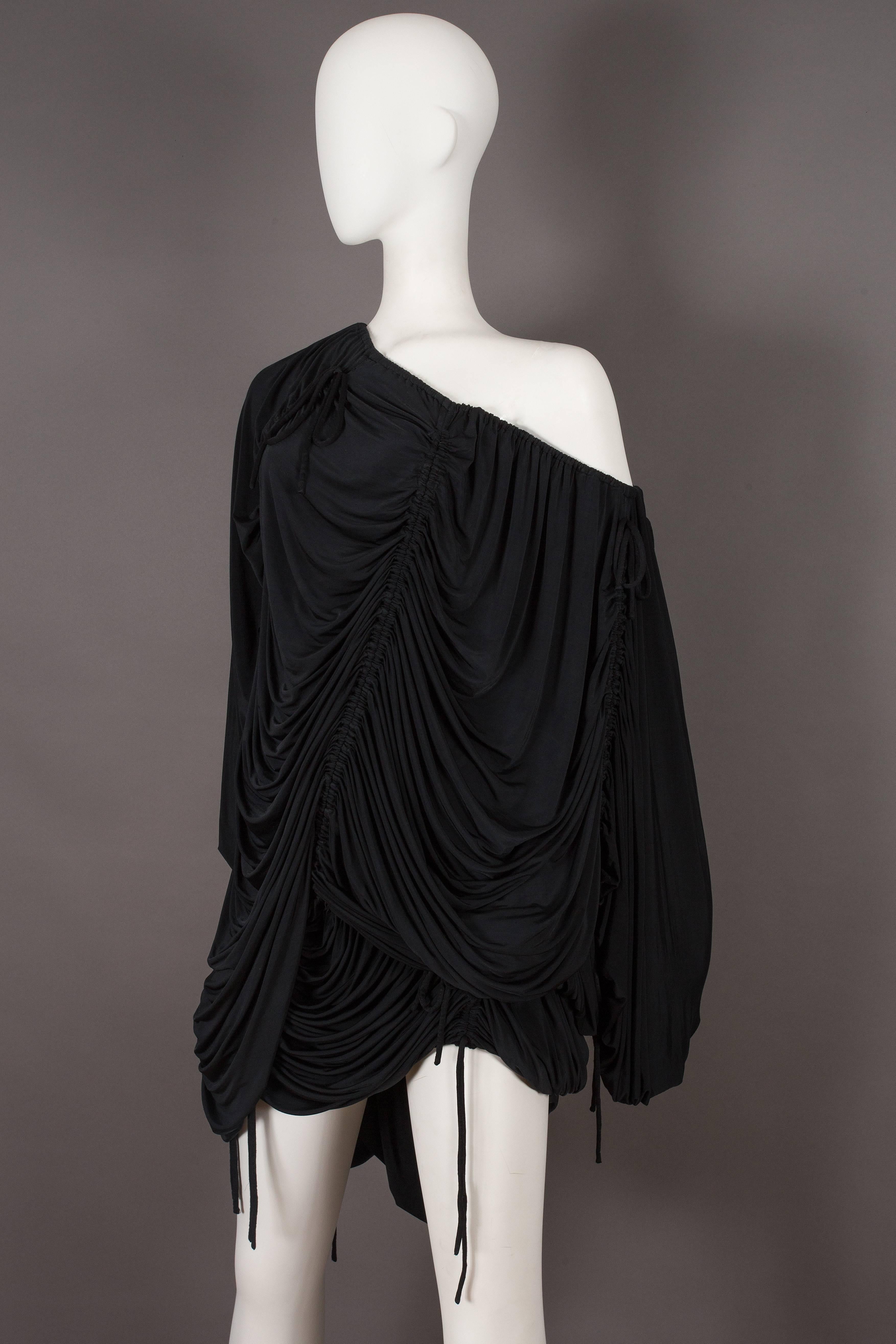Black Dolce & Gabbana drawstring jersey mini dress, circa 2003