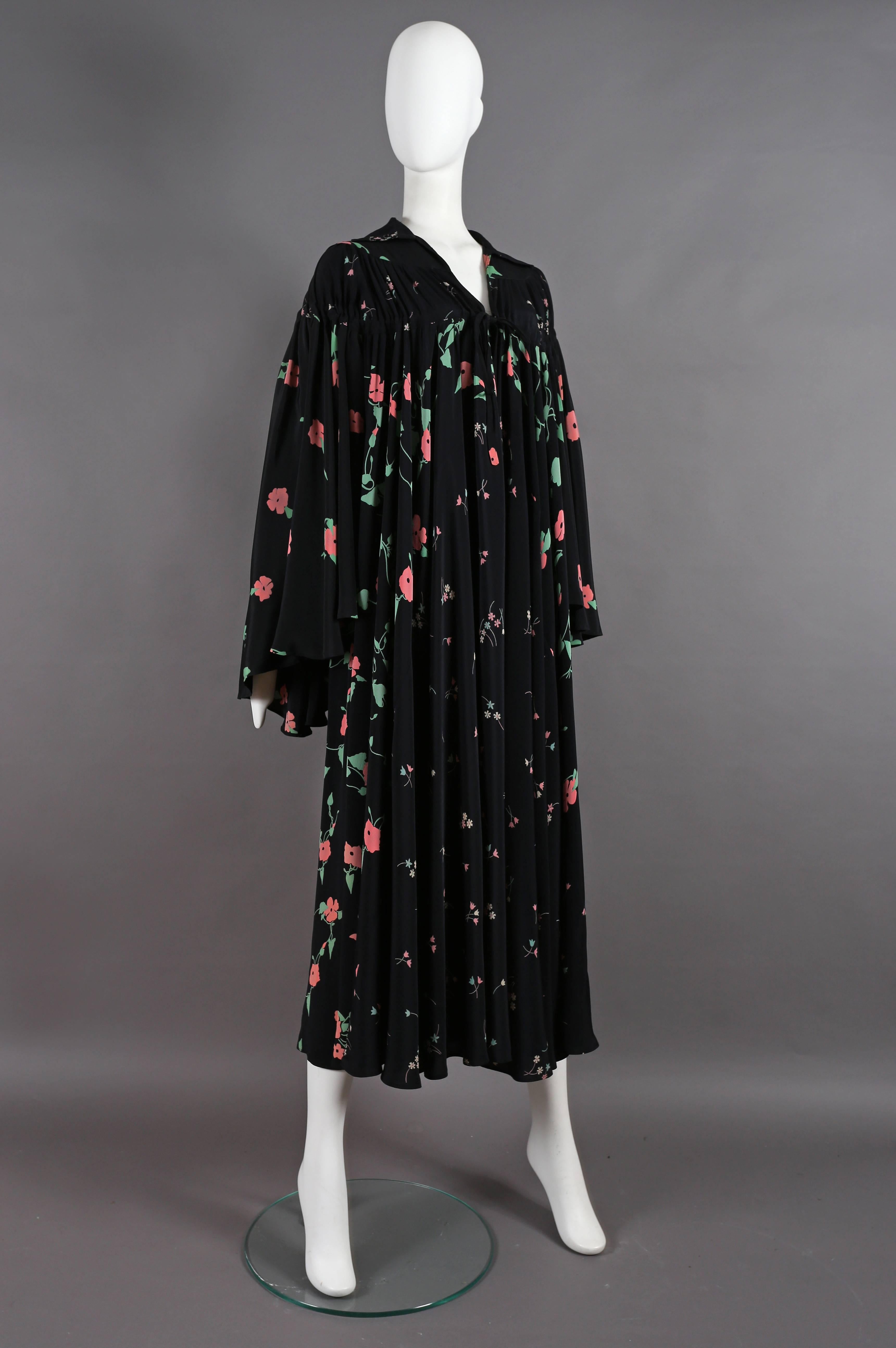 Black Ossie Clark 'Busy Lizzie' Angel Dress With Celia Birtwell print, circa 1972