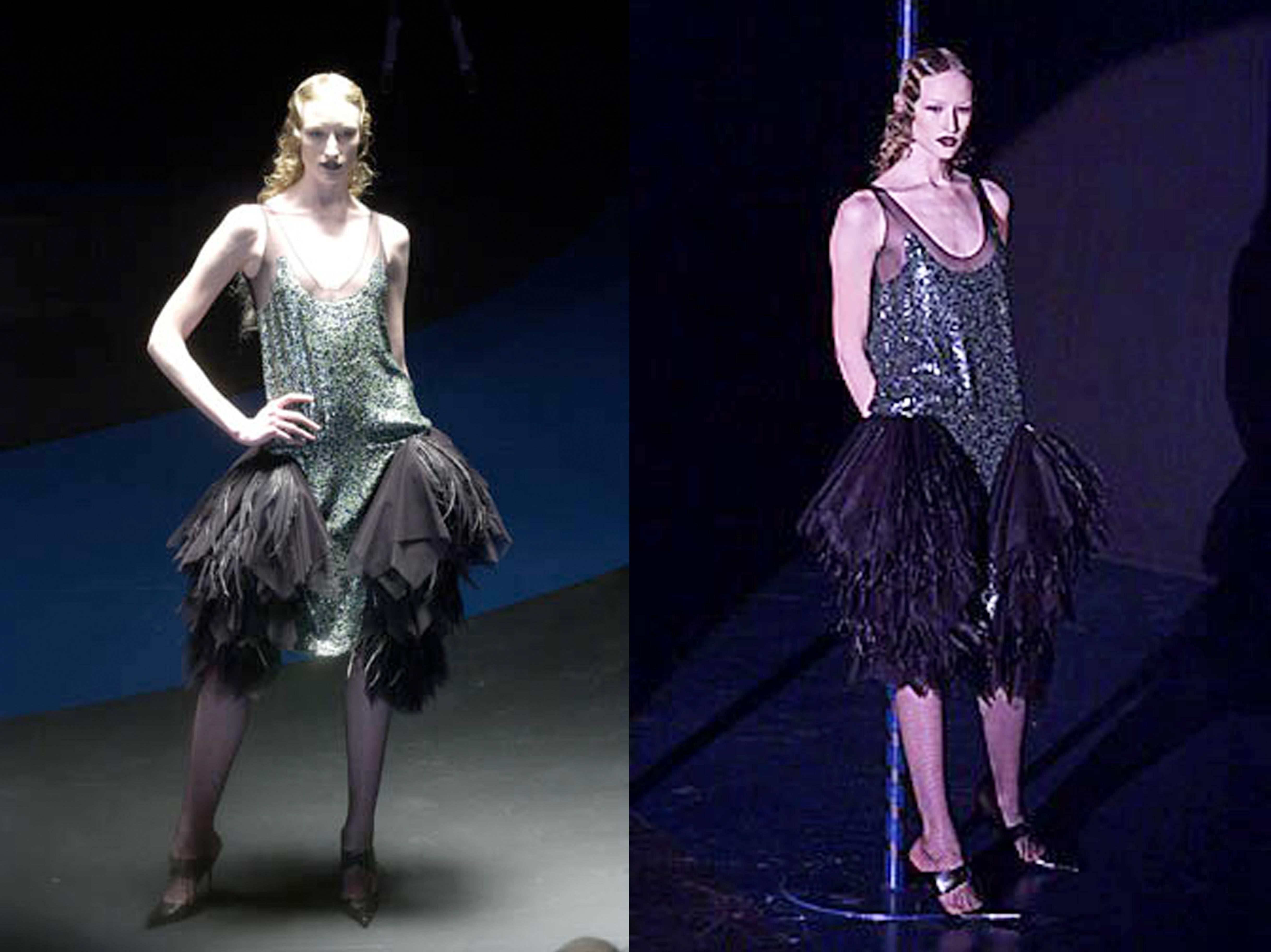 Alexander McQueen sequined flapper dress with tulle skirt, circa 2001 4