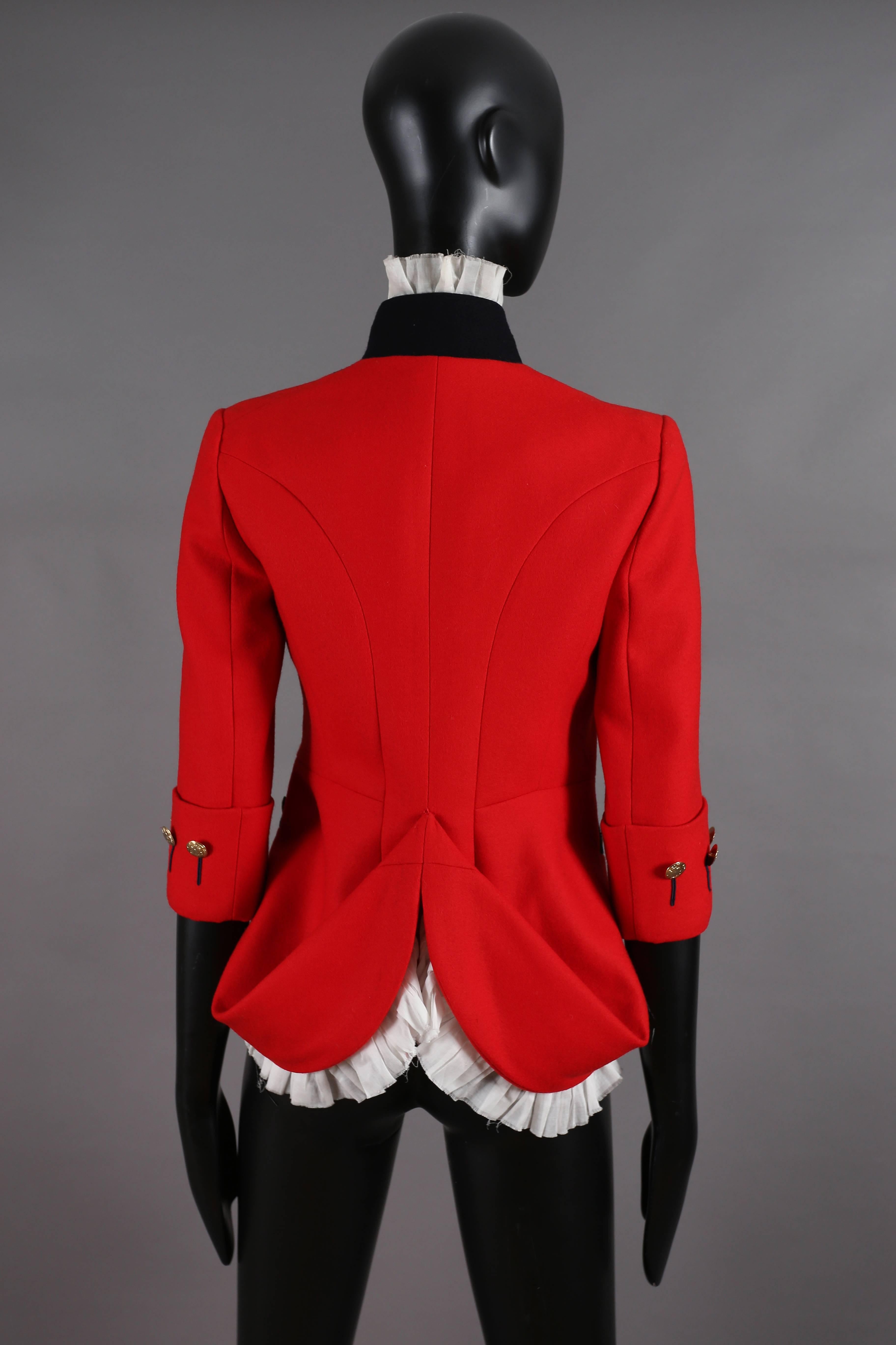 Alexander McQueen red matador style jacket, circa 2008 In Excellent Condition In London, GB