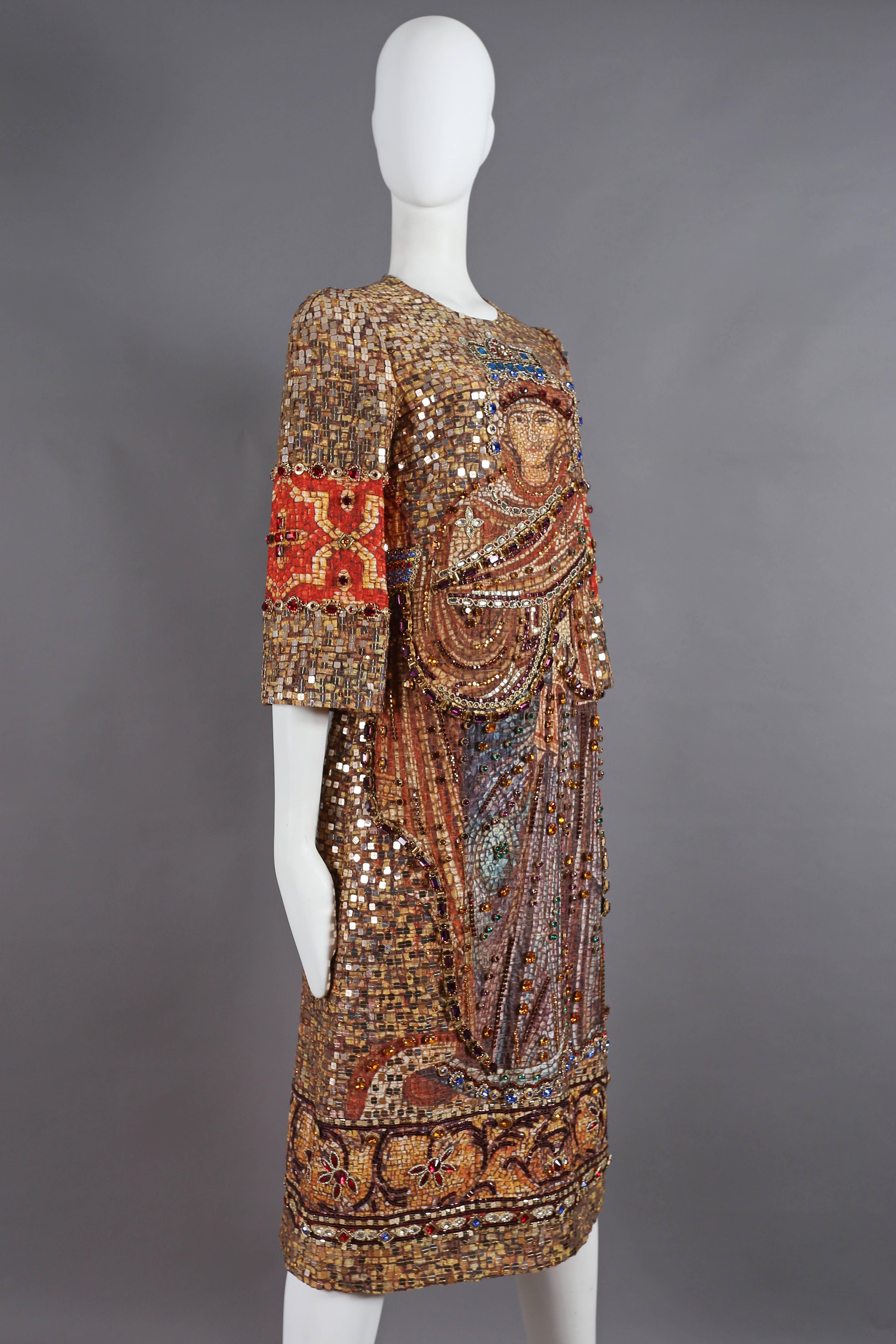 Dolce & Gabbana mosaic embellished shift dress, circa 2013 In Excellent Condition In London, GB