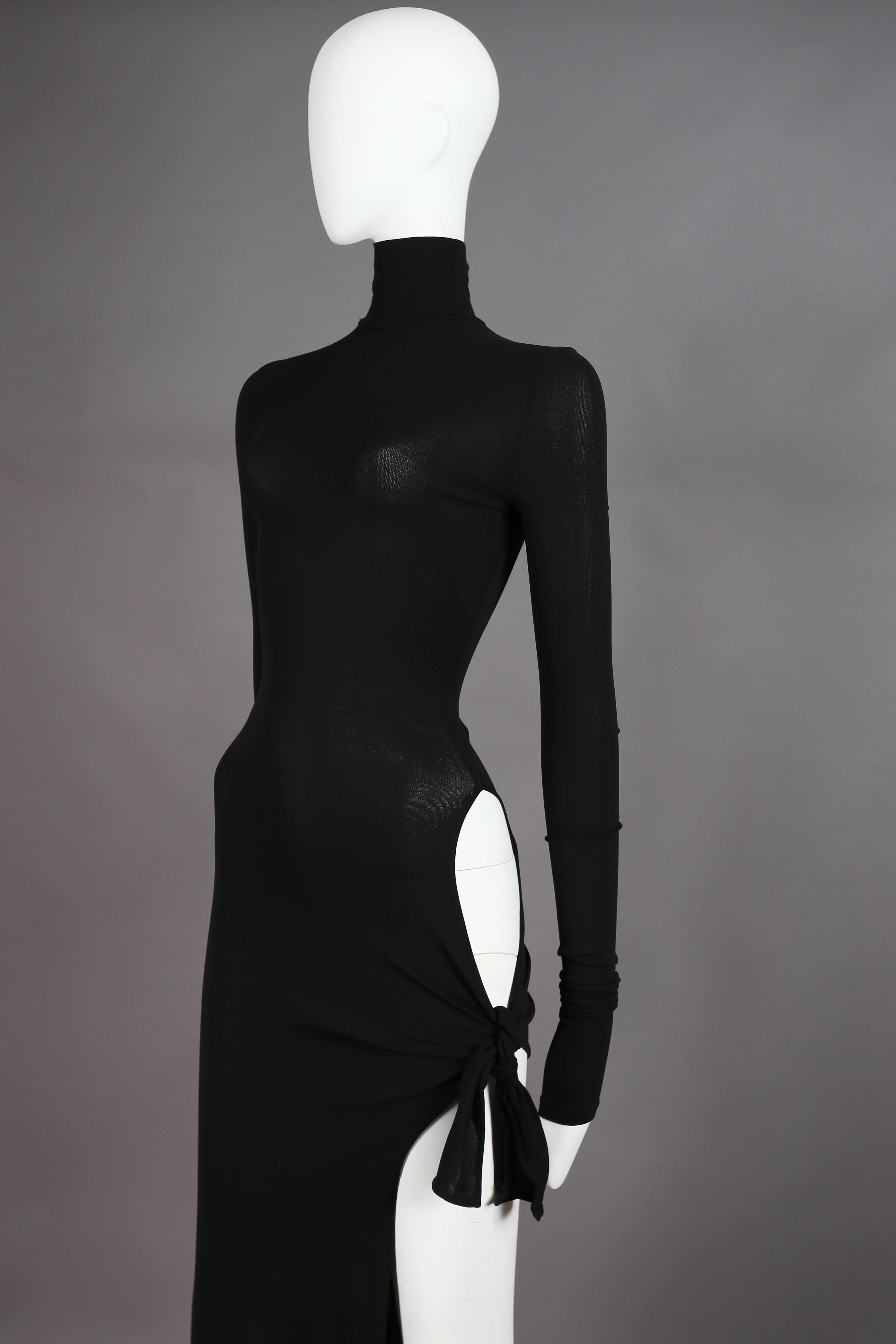 Women's Dolce & Gabbana black bodycon evening dress with cut out, circa 2001