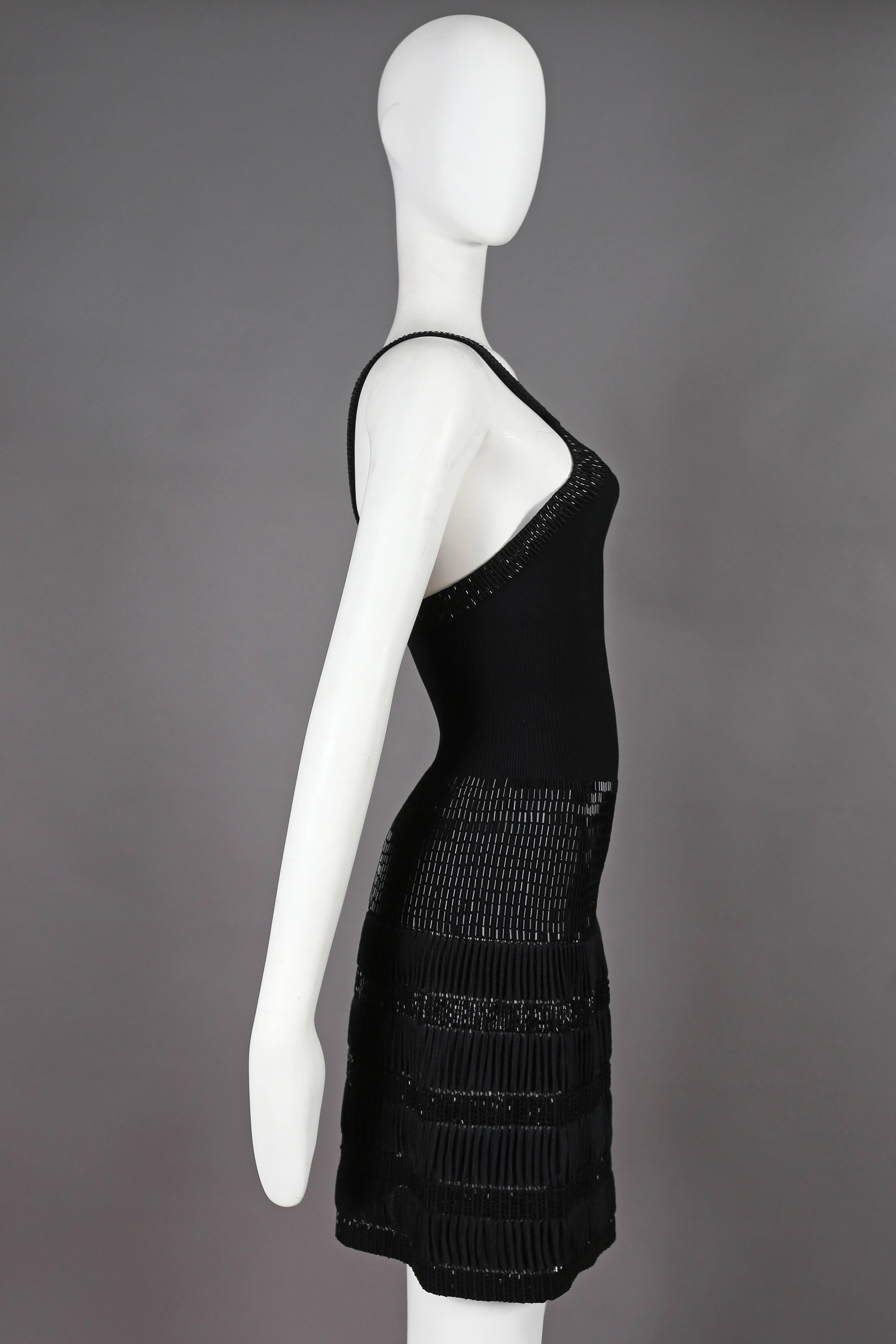 Azzedine Alaia black beaded mini dress, ss 2010 In Excellent Condition For Sale In London, GB