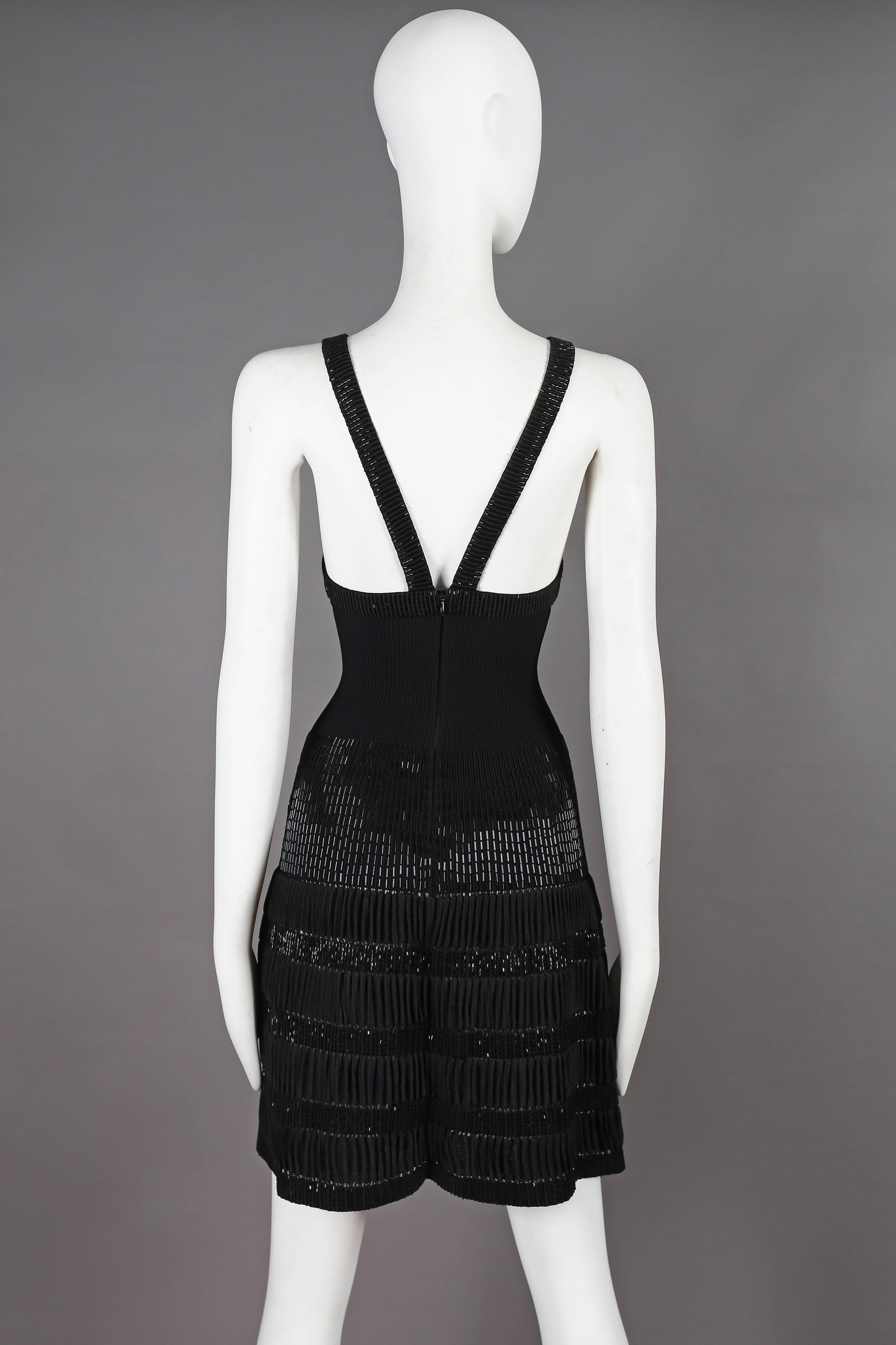 Azzedine Alaia black beaded mini dress, ss 2010 For Sale 1