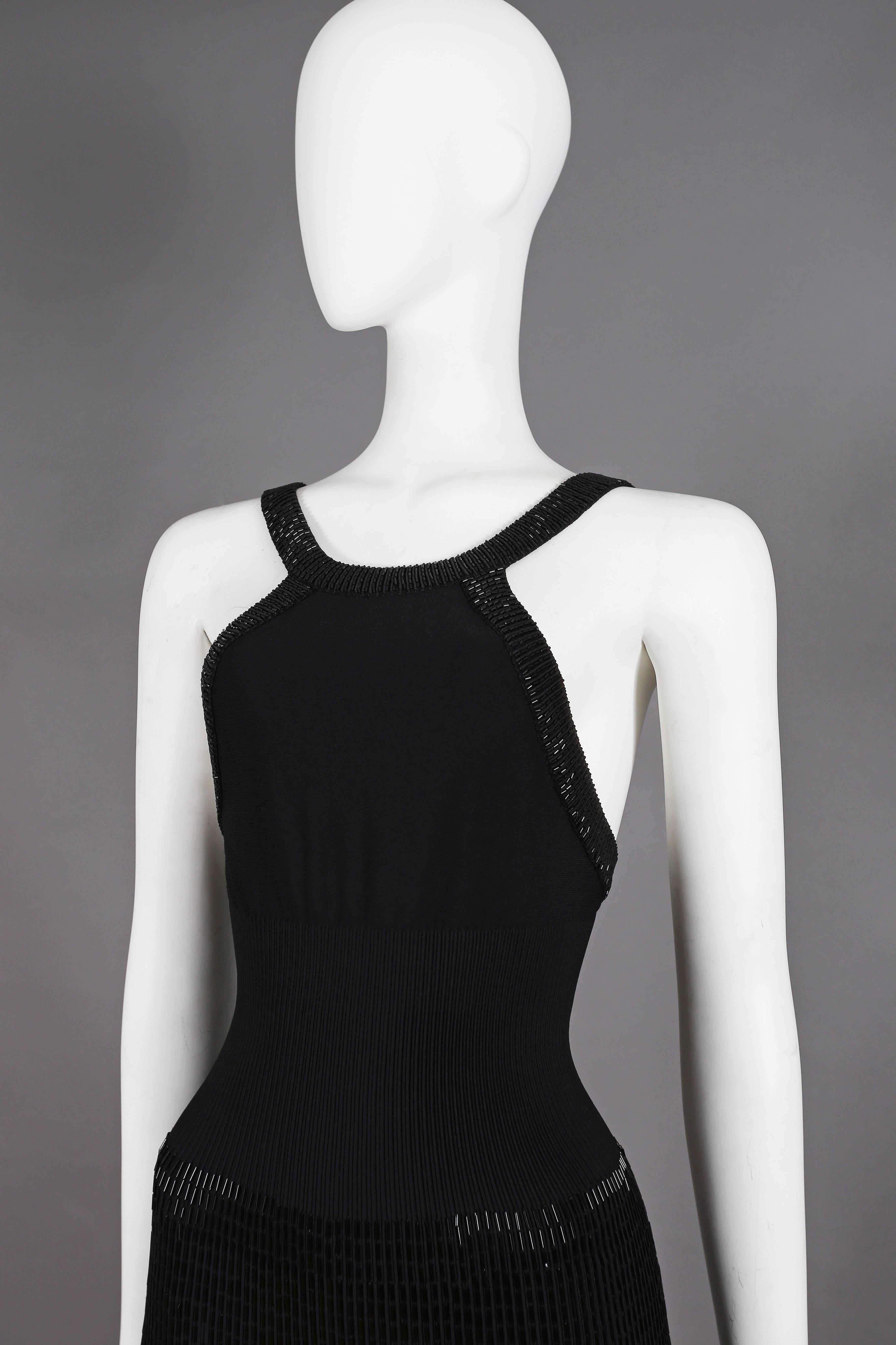 Women's Azzedine Alaia black beaded mini dress, ss 2010 For Sale