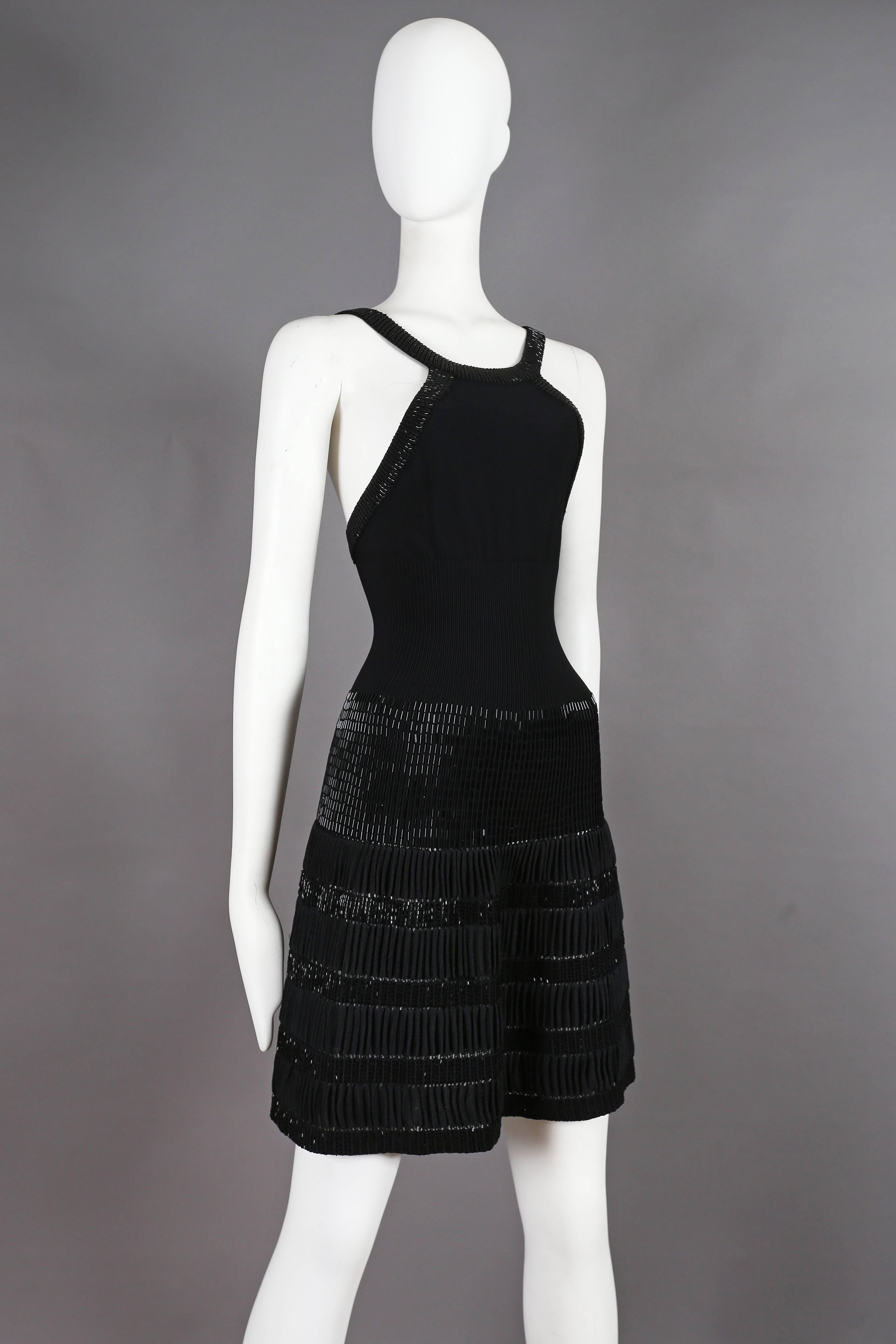 Black Azzedine Alaia black beaded mini dress, ss 2010 For Sale