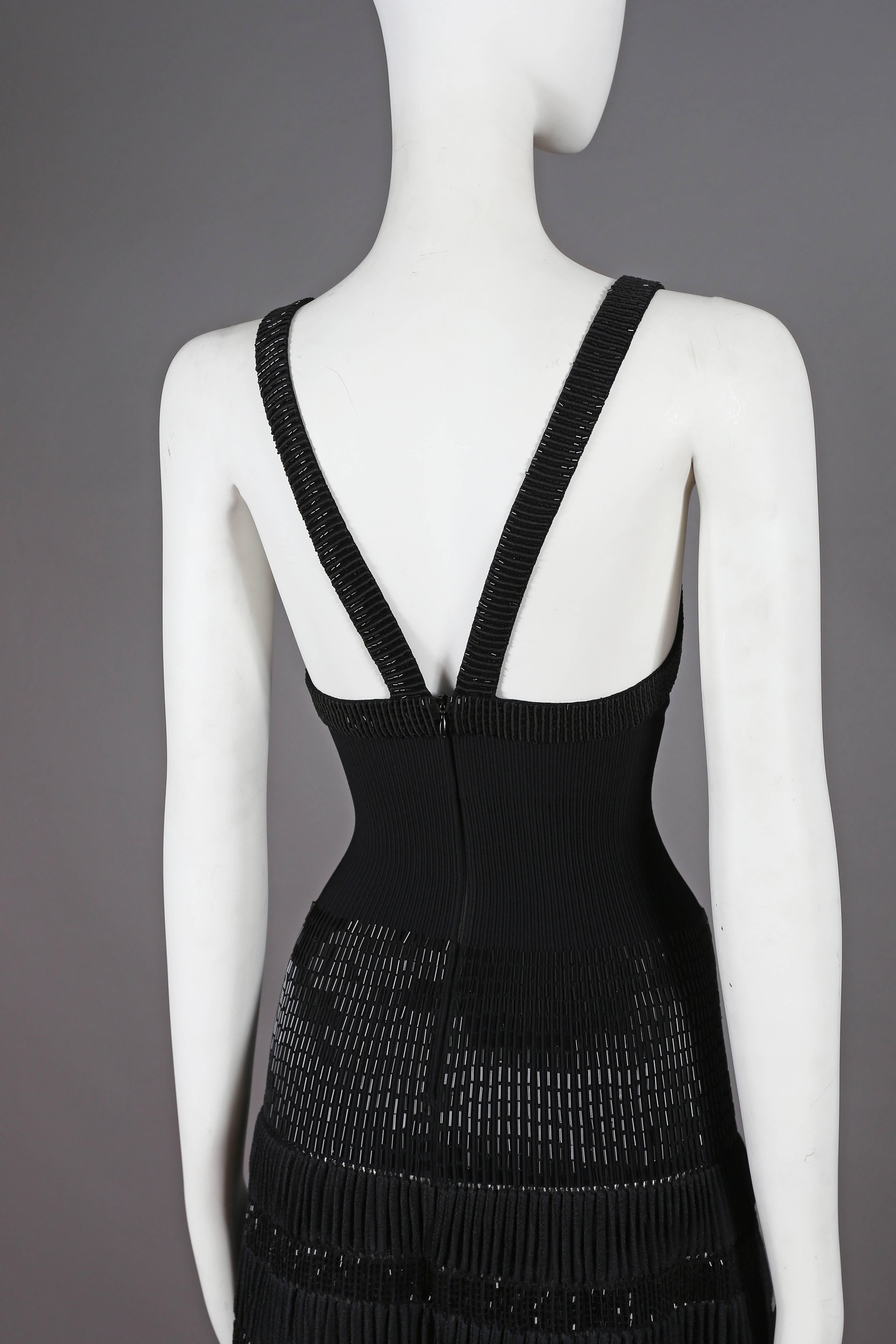 Azzedine Alaia black beaded mini dress, ss 2010 For Sale 2