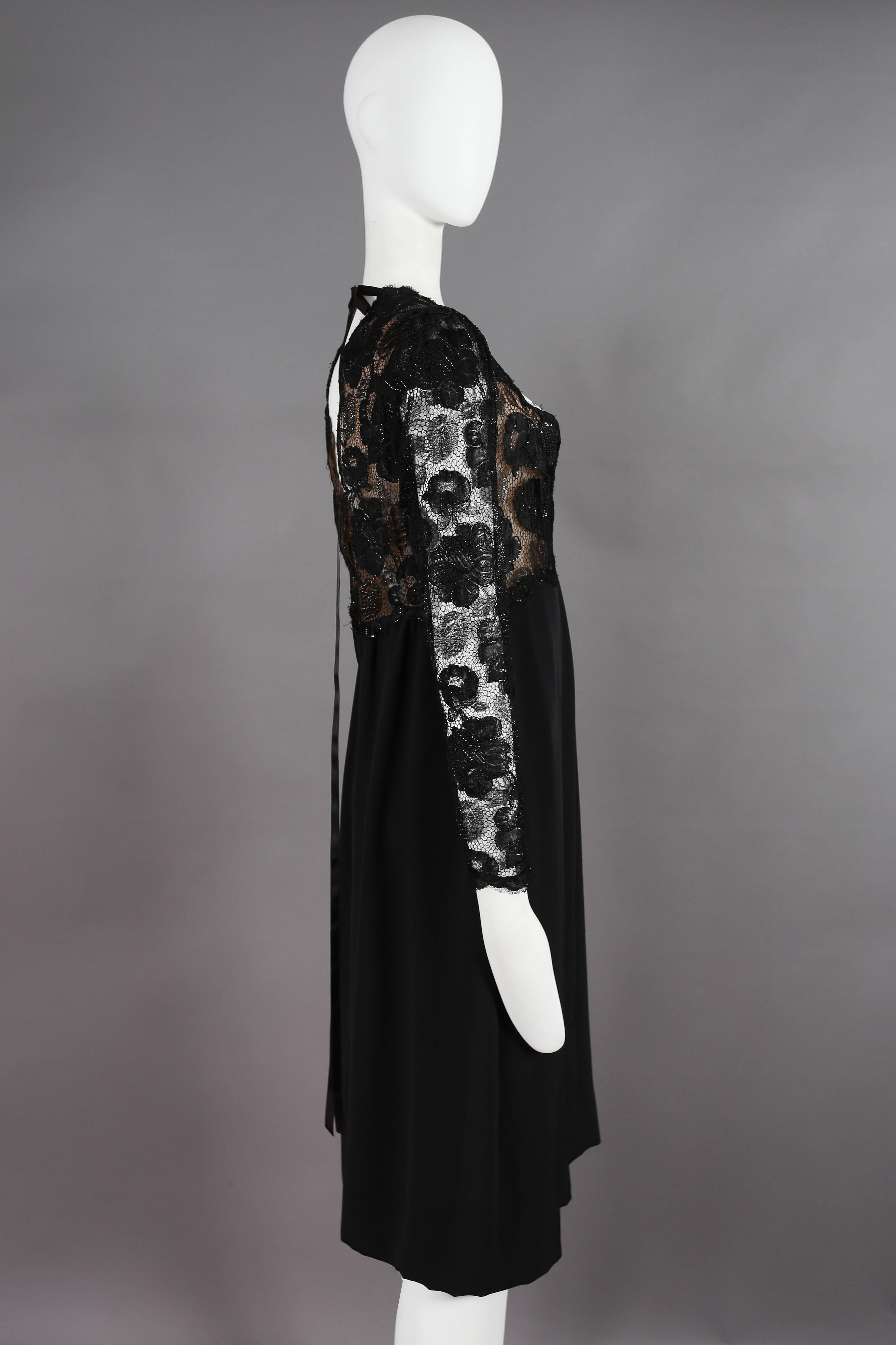 Yves Saint Laurent Haute Couture black lace cocktail dress, circa 1979 1