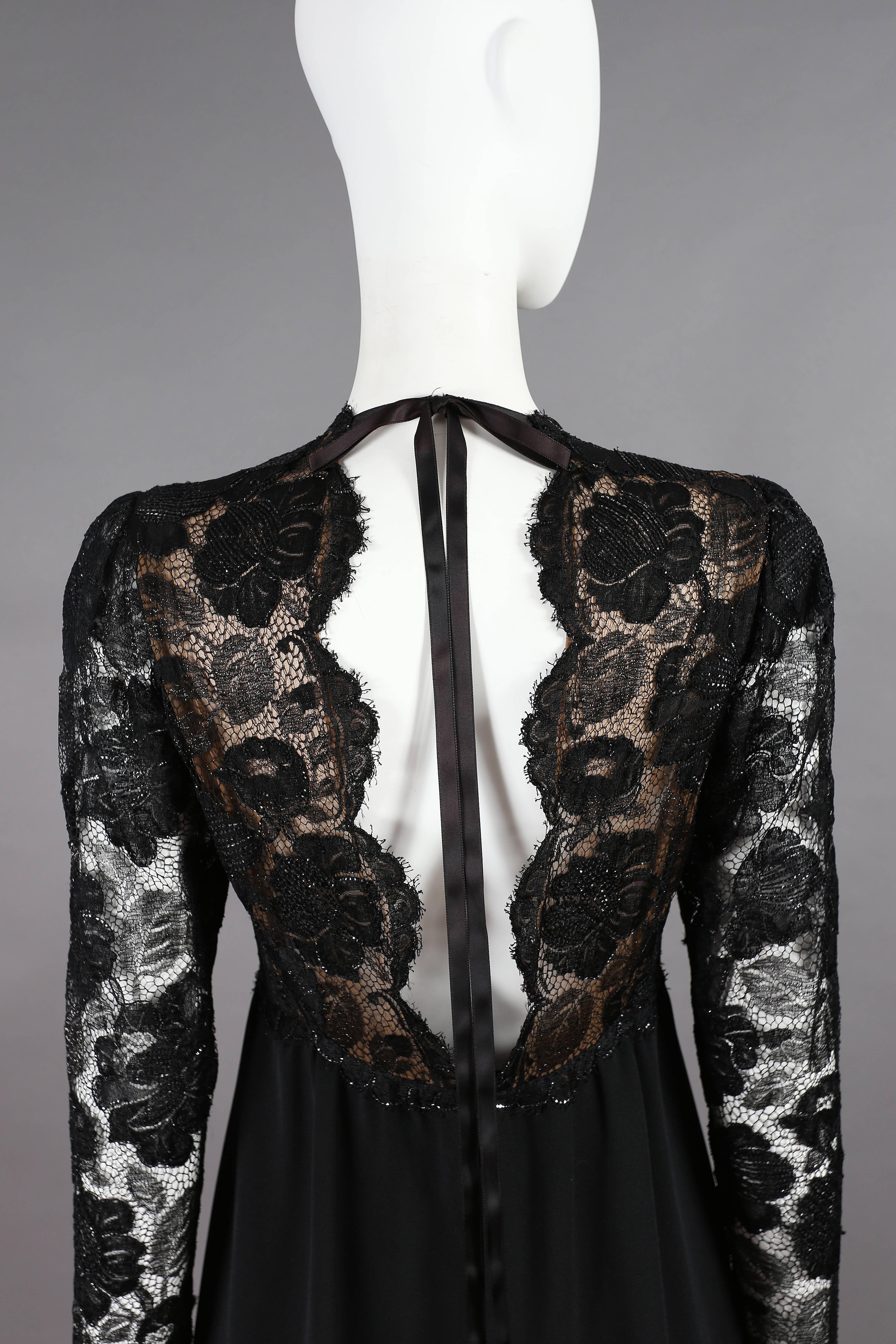 Yves Saint Laurent Haute Couture black lace cocktail dress, circa 1979 3