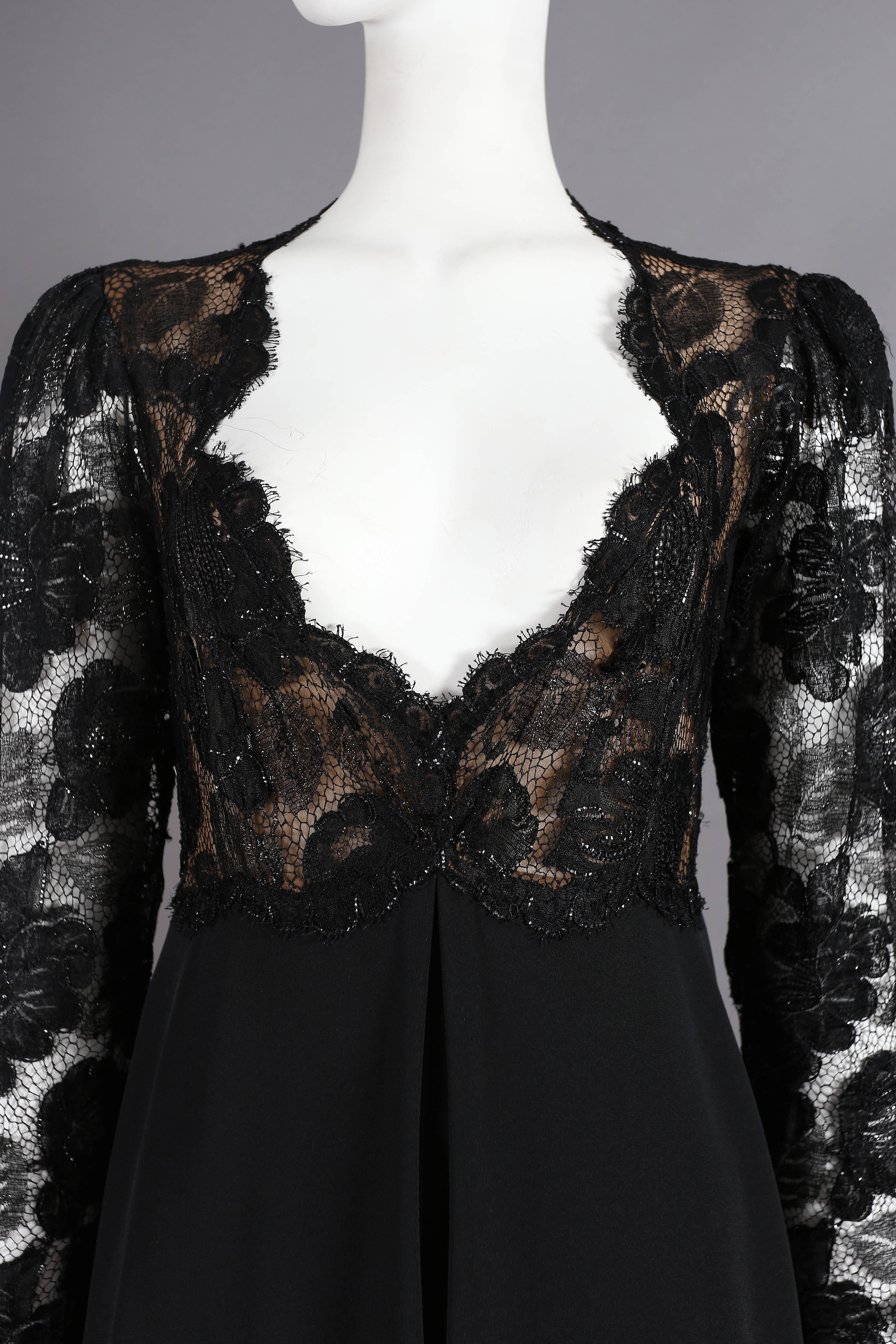 Yves Saint Laurent Haute Couture black lace cocktail dress, circa 1979 2
