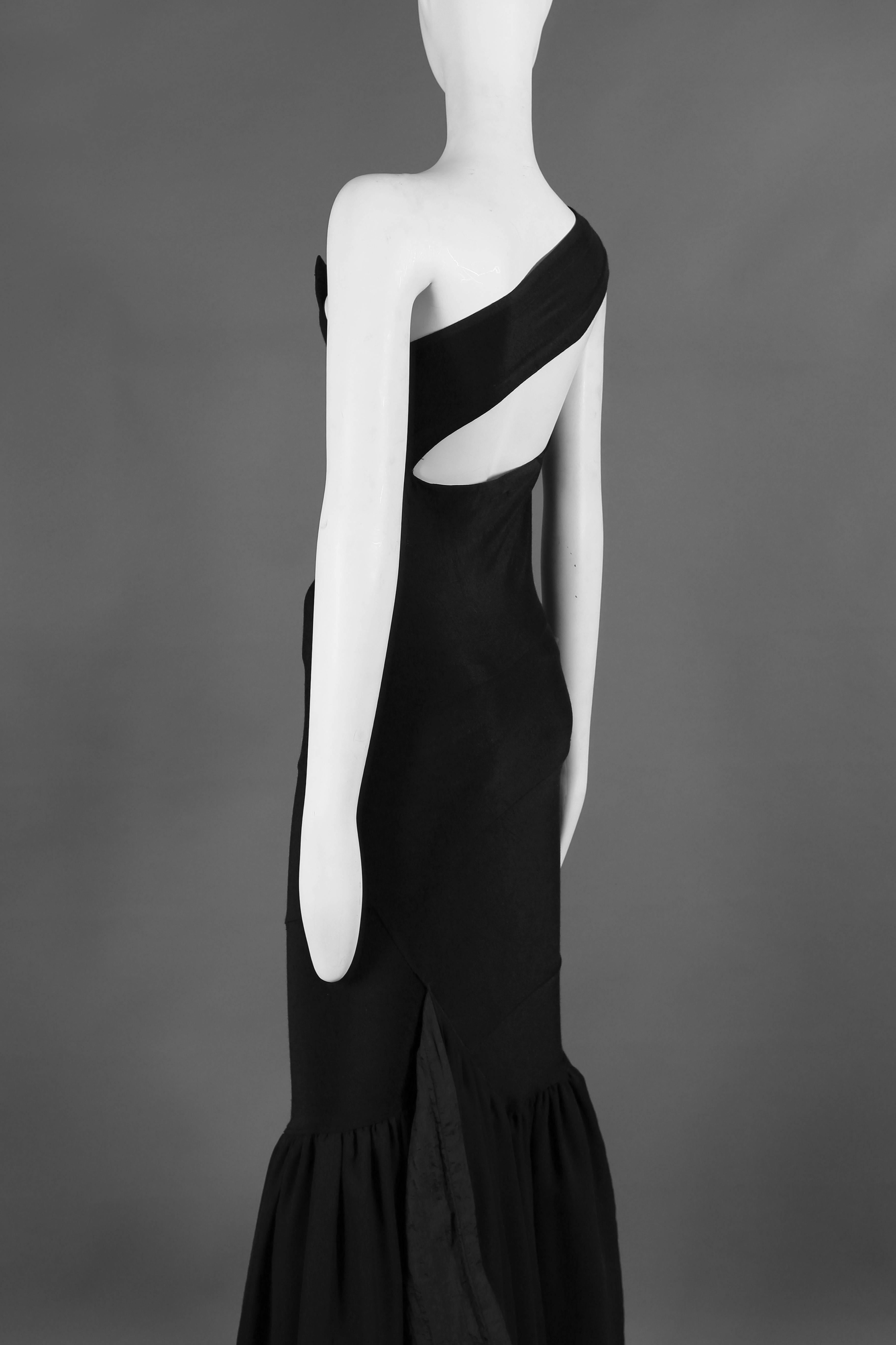 Comme des Garcons bias cut knitted gown with fish tale skirt, circa 1986 In Excellent Condition In London, GB
