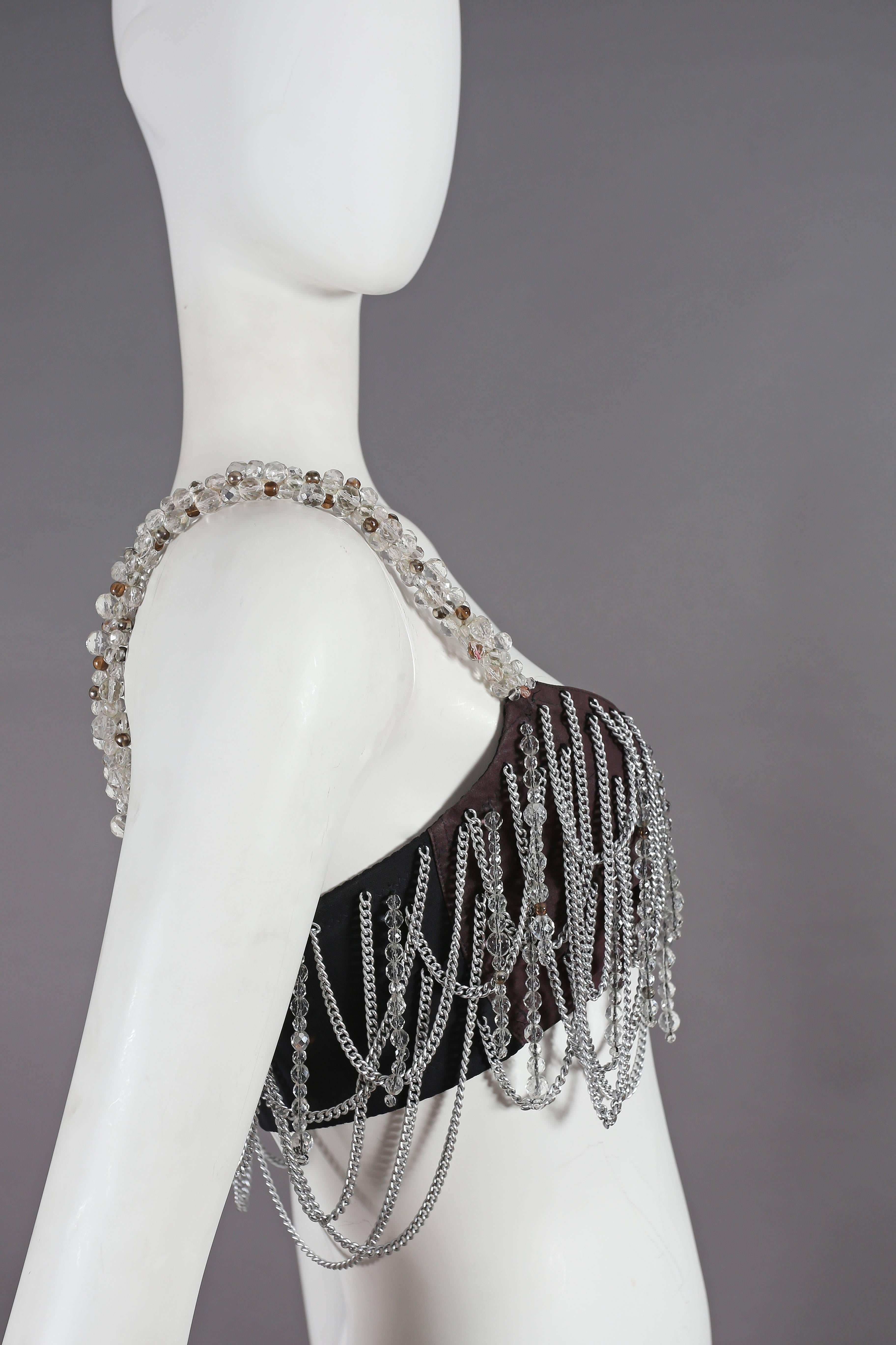 Gray Dolce & Gabbana beaded chain bralette, circa 1991