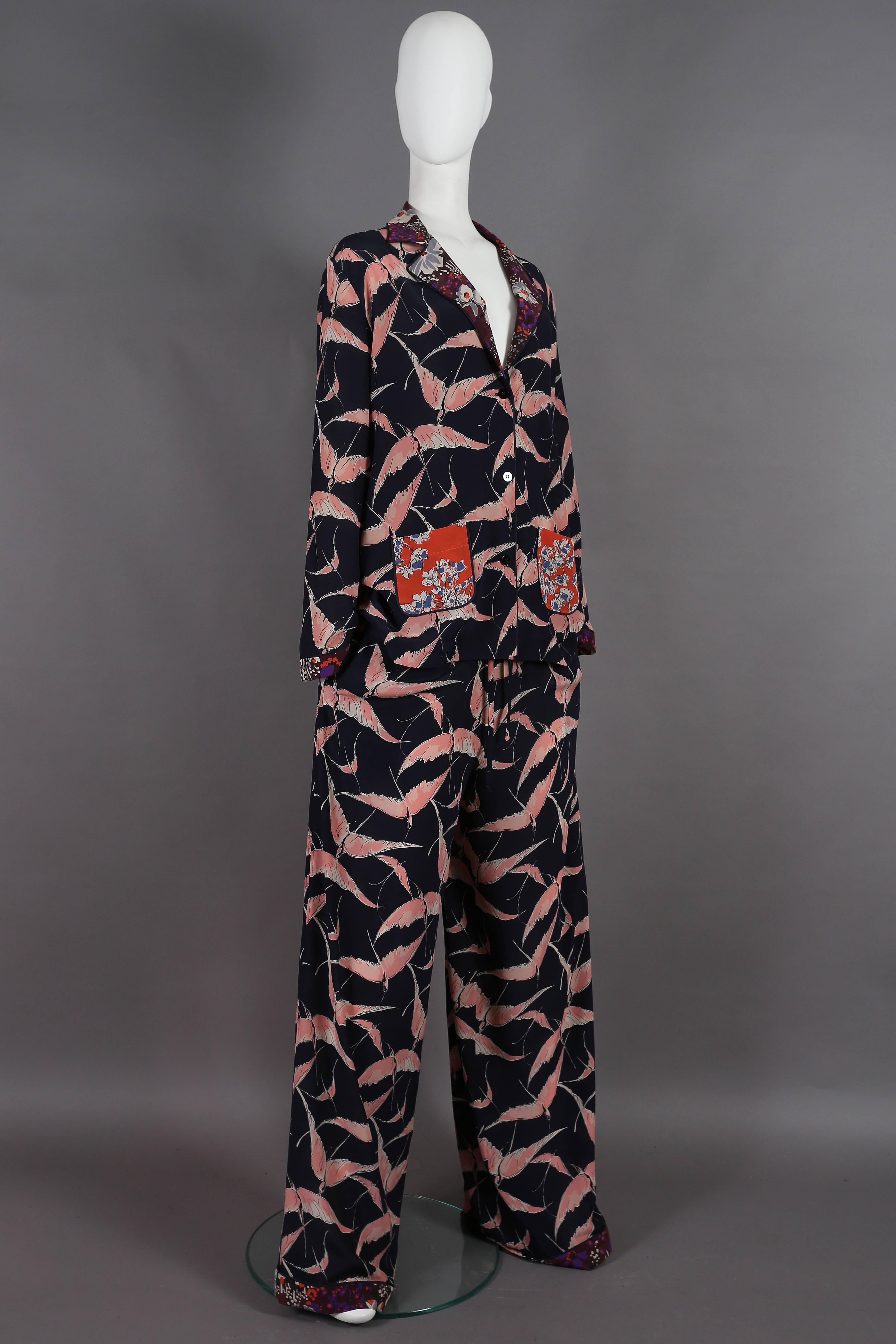 Black Valentino oriental style silk pant suit, circa 2016
