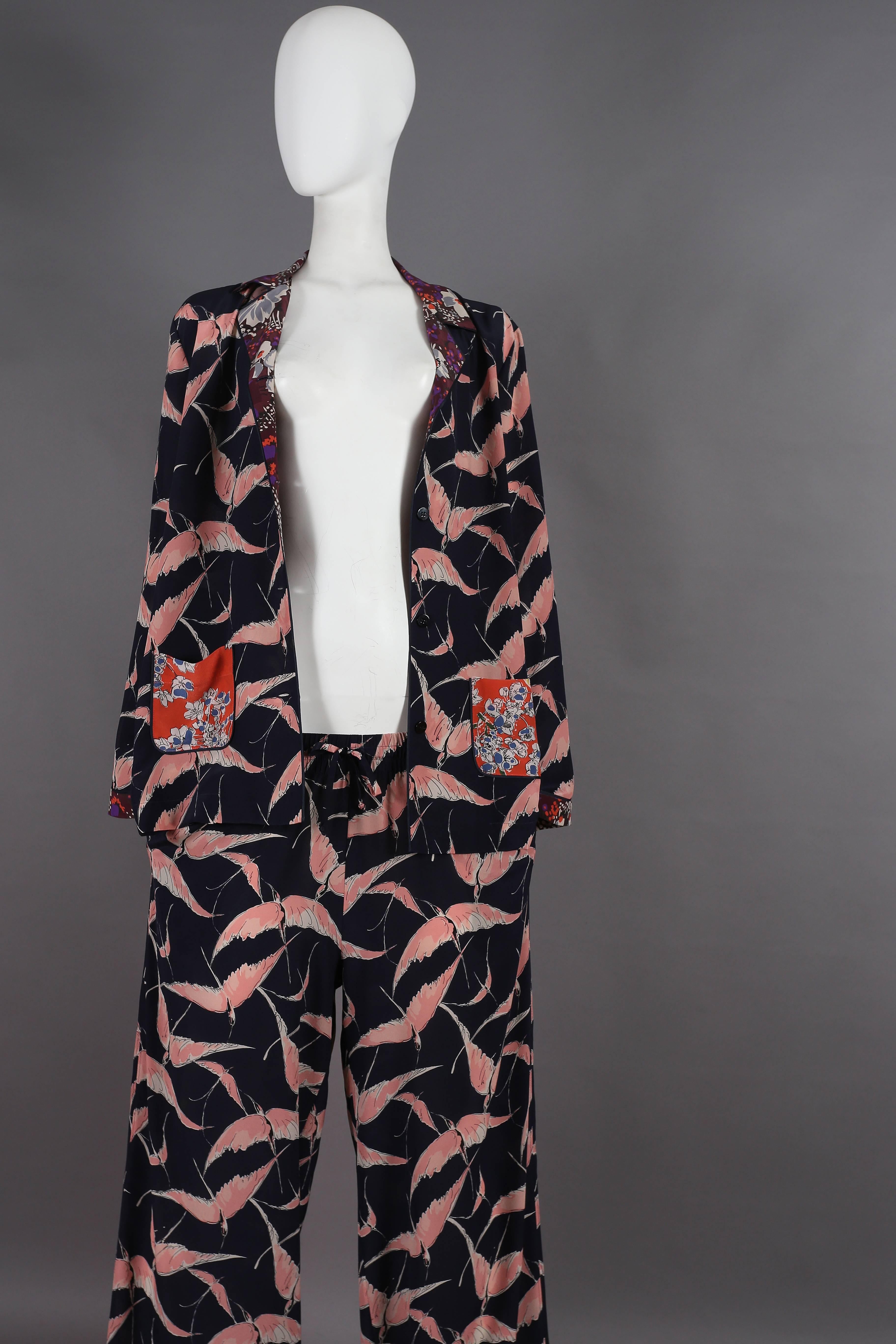 Valentino oriental style silk pant suit, circa 2016 2