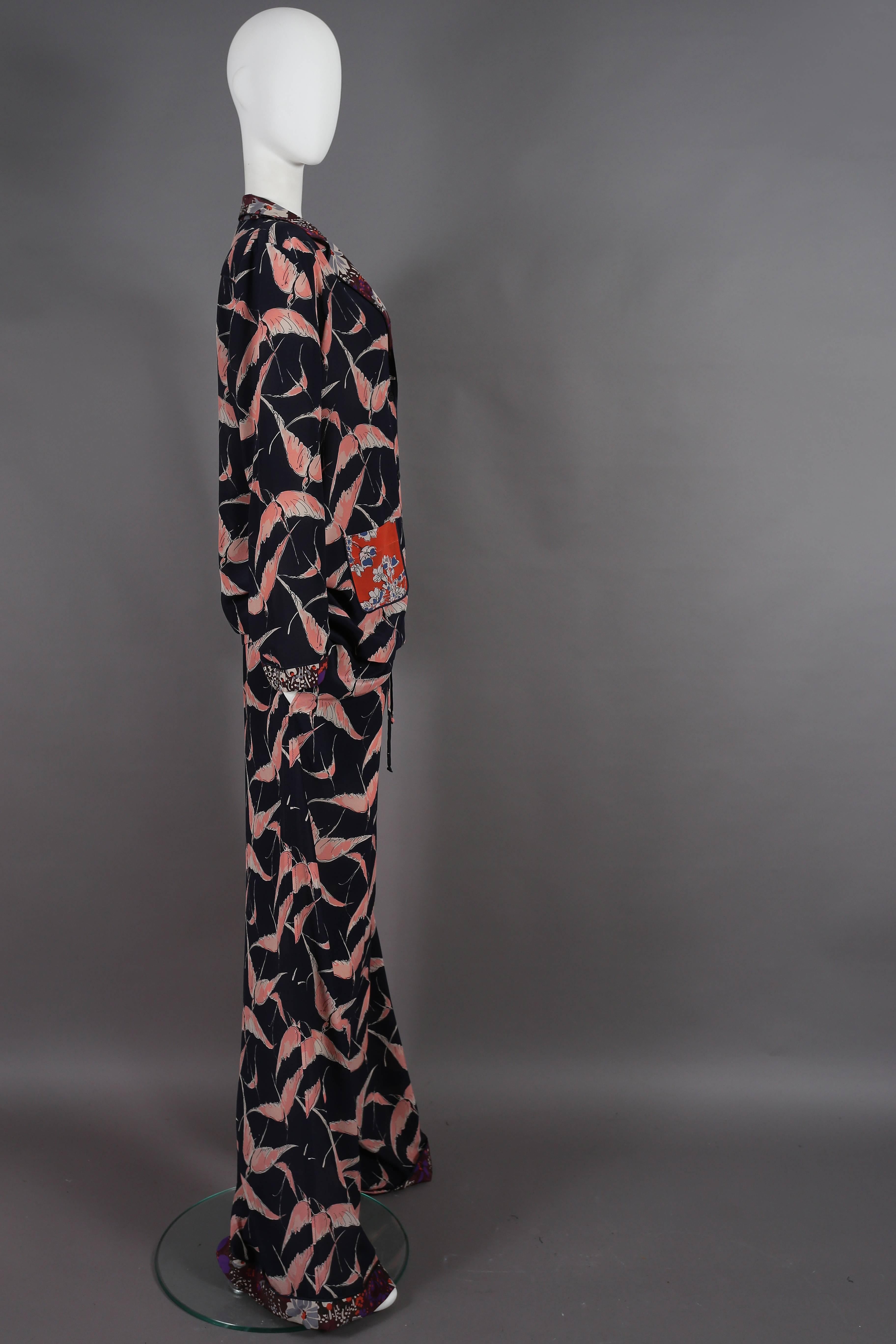 Women's Valentino oriental style silk pant suit, circa 2016