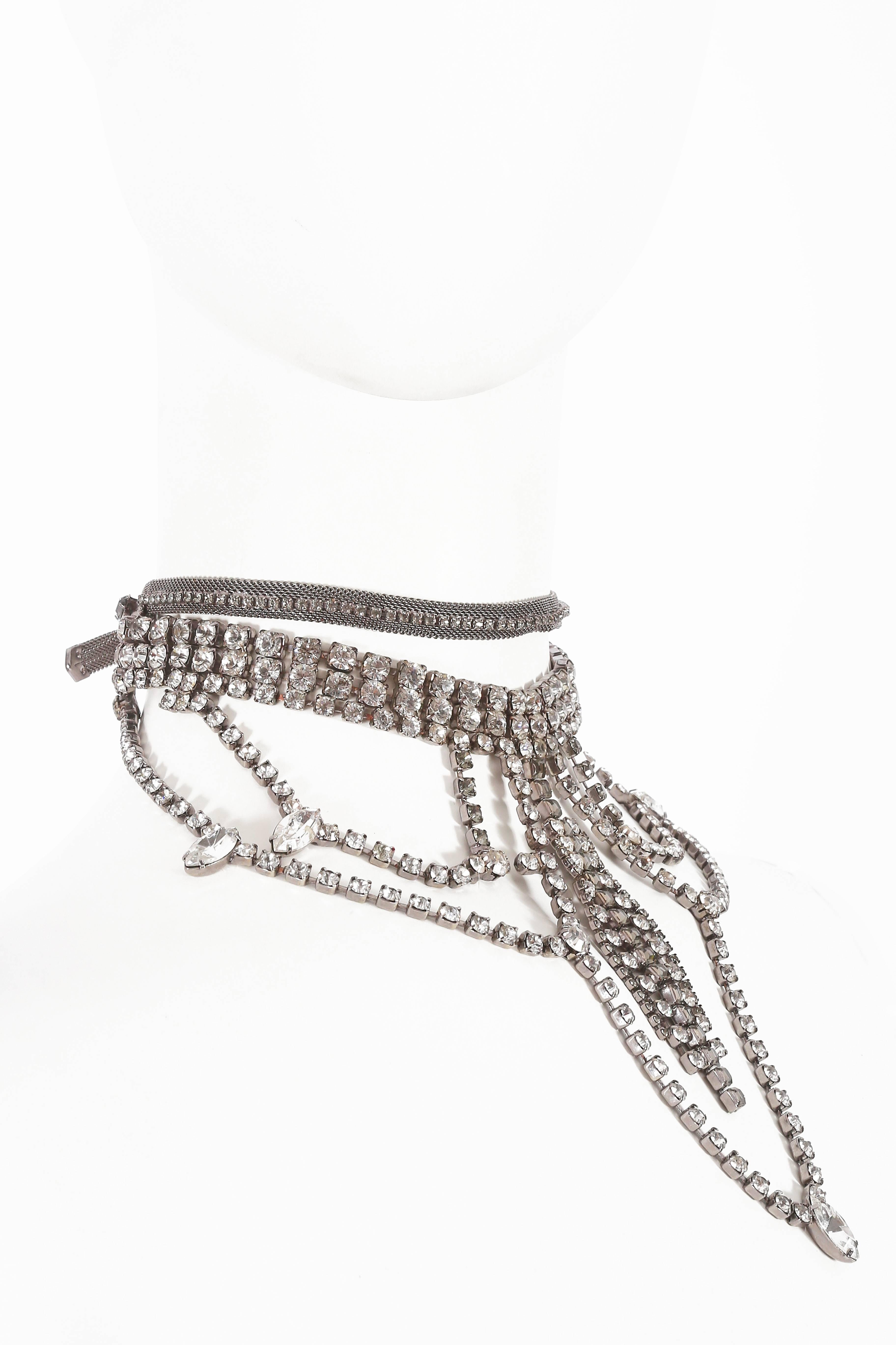 Rhinestone chandelier choker, circa 1970s 2