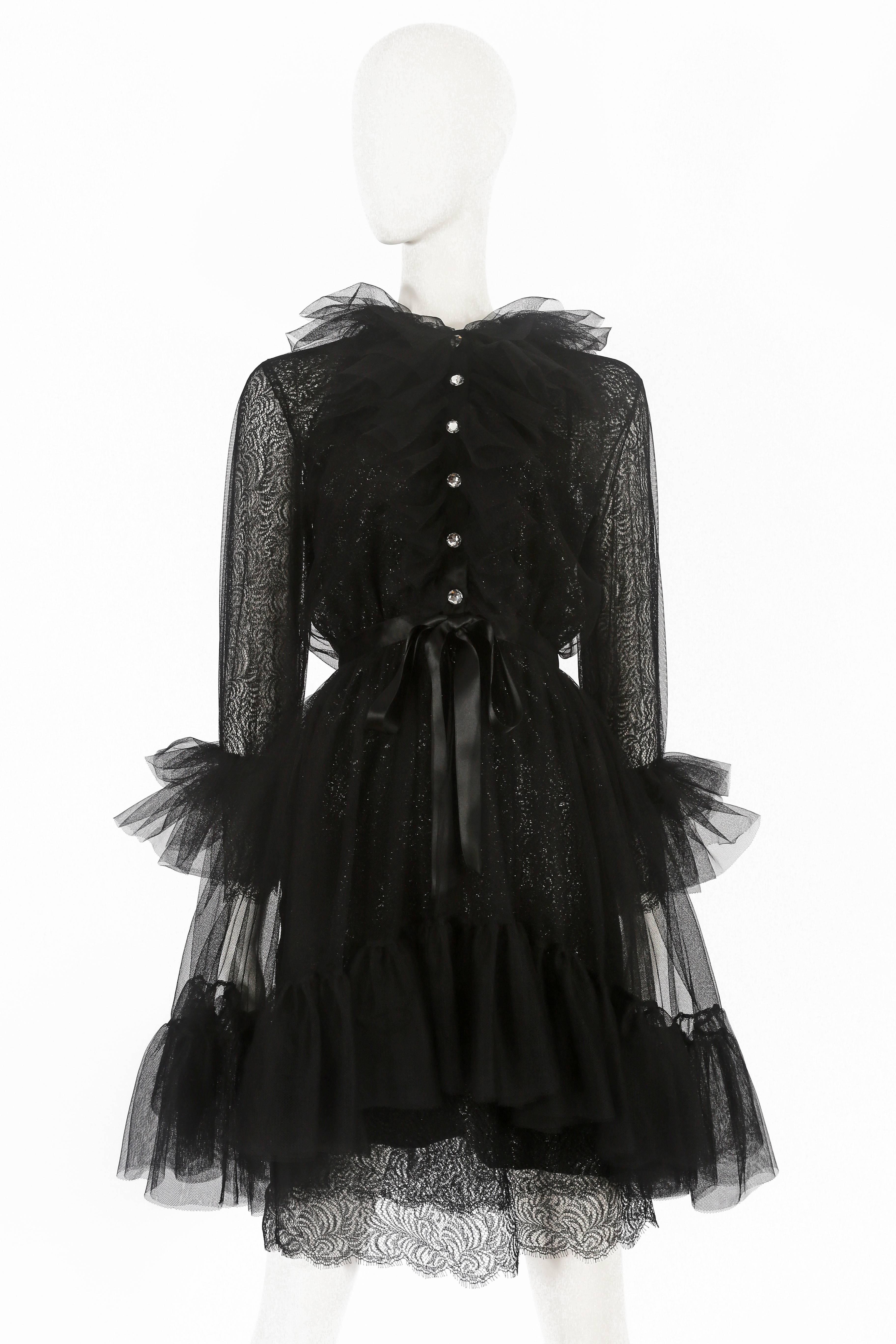 Women's or Men's Yves Saint Laurent tulle and lace cocktail dress, circa 1980