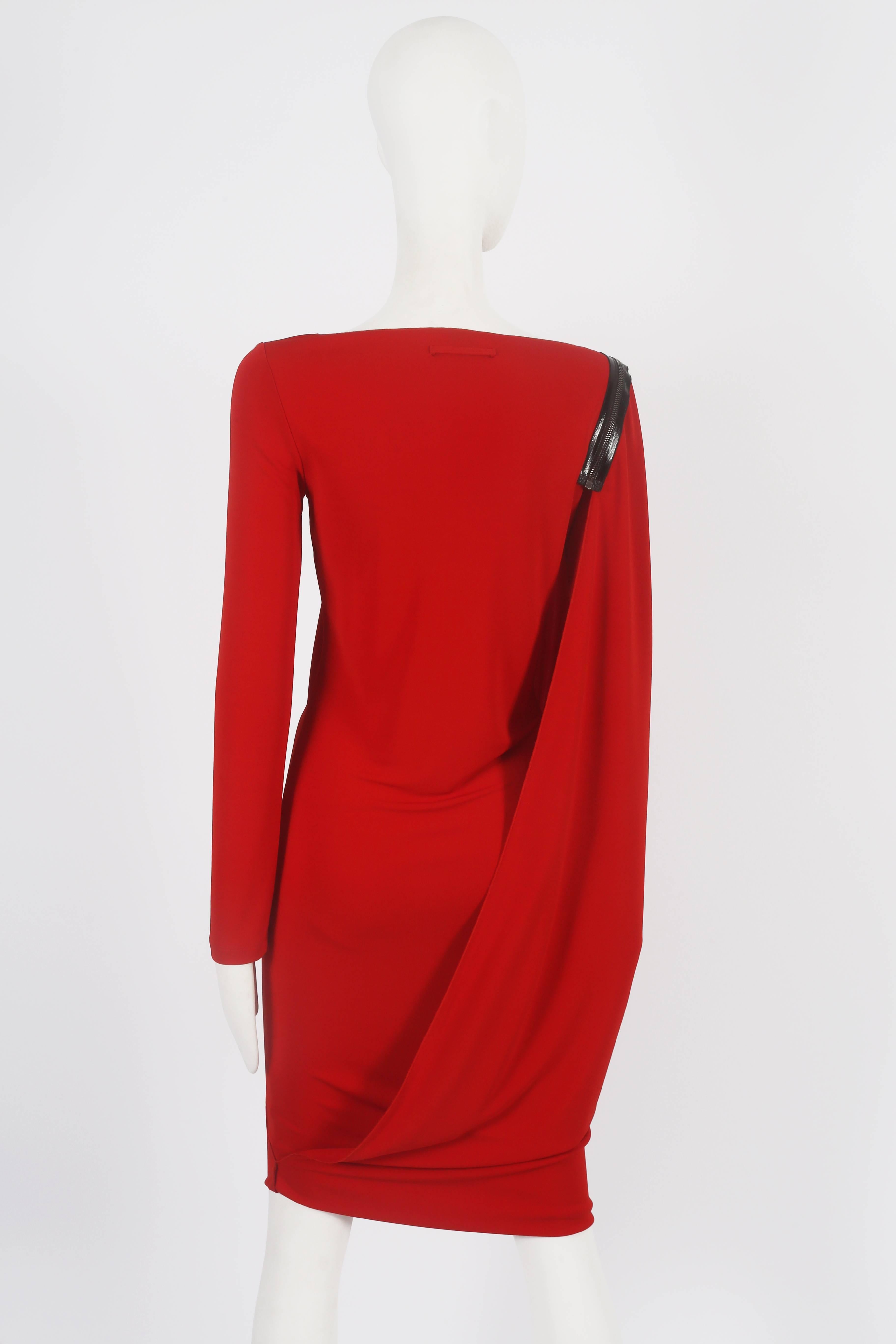 Jean Paul Gaultier red convertible zip dress, circa 2011 1