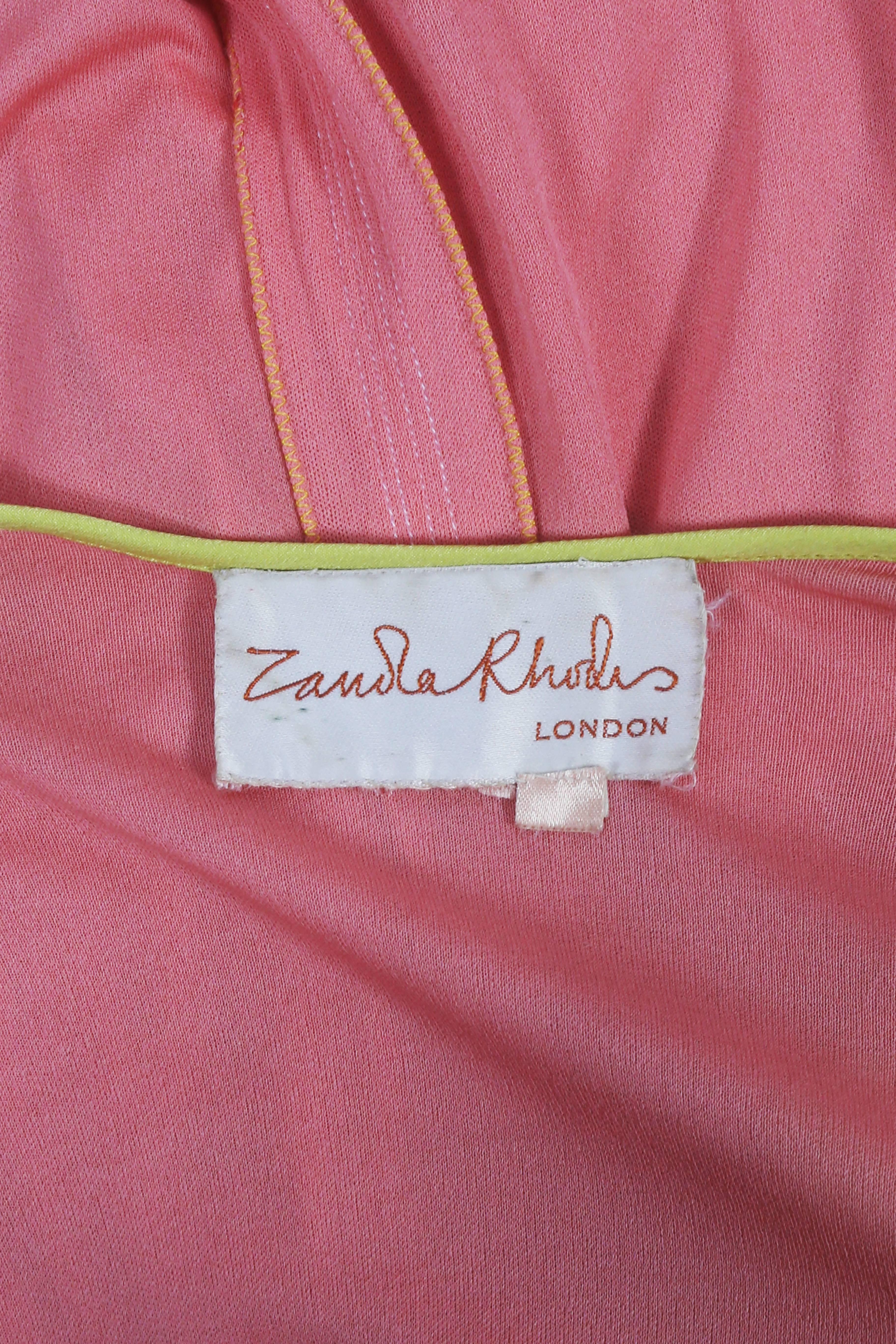 Zandra Rhodes salmon pink evening jumpsuit, circa 1970s 1