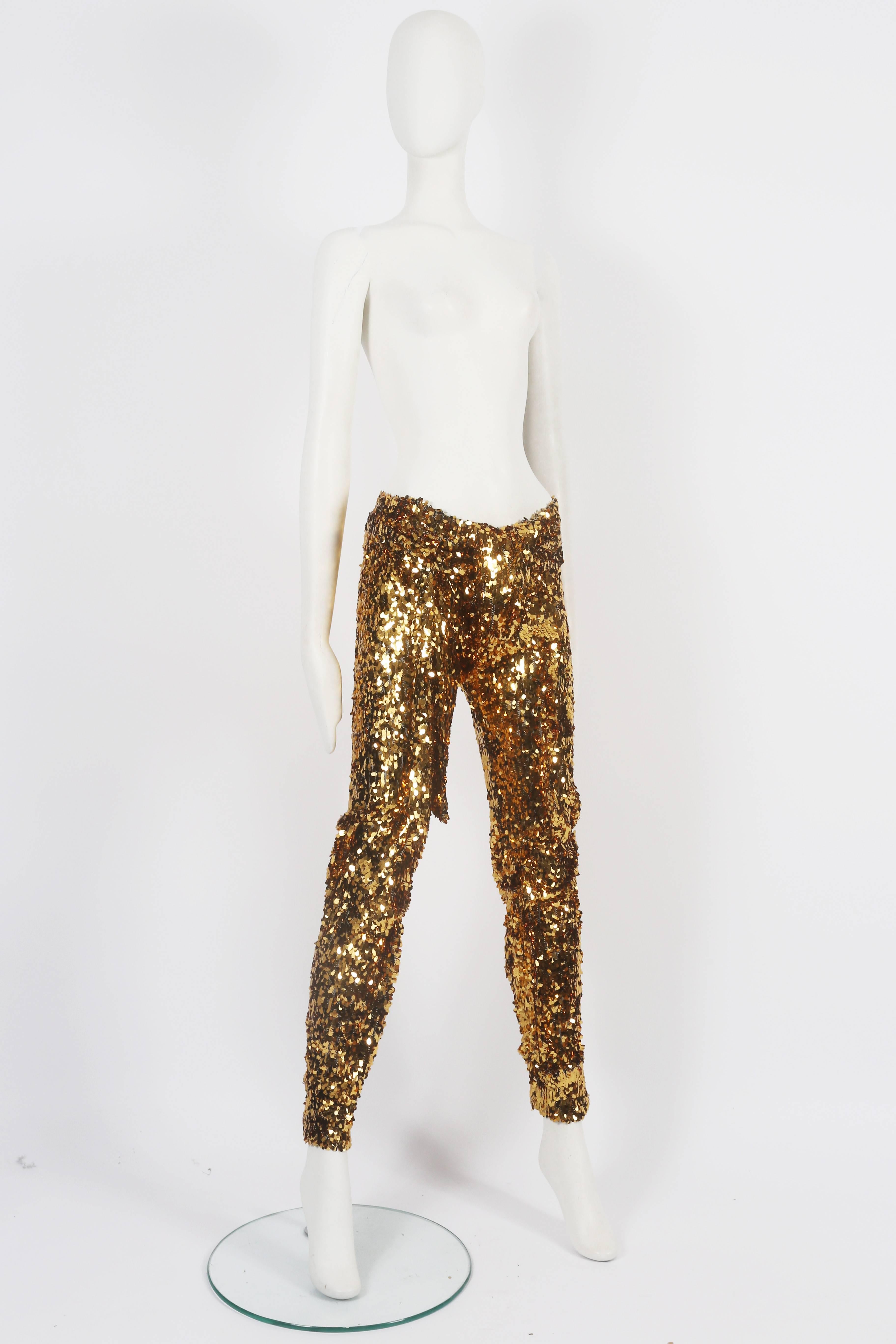 Brown Vivienne Westwood gold sequinned evening pants, circa 2011