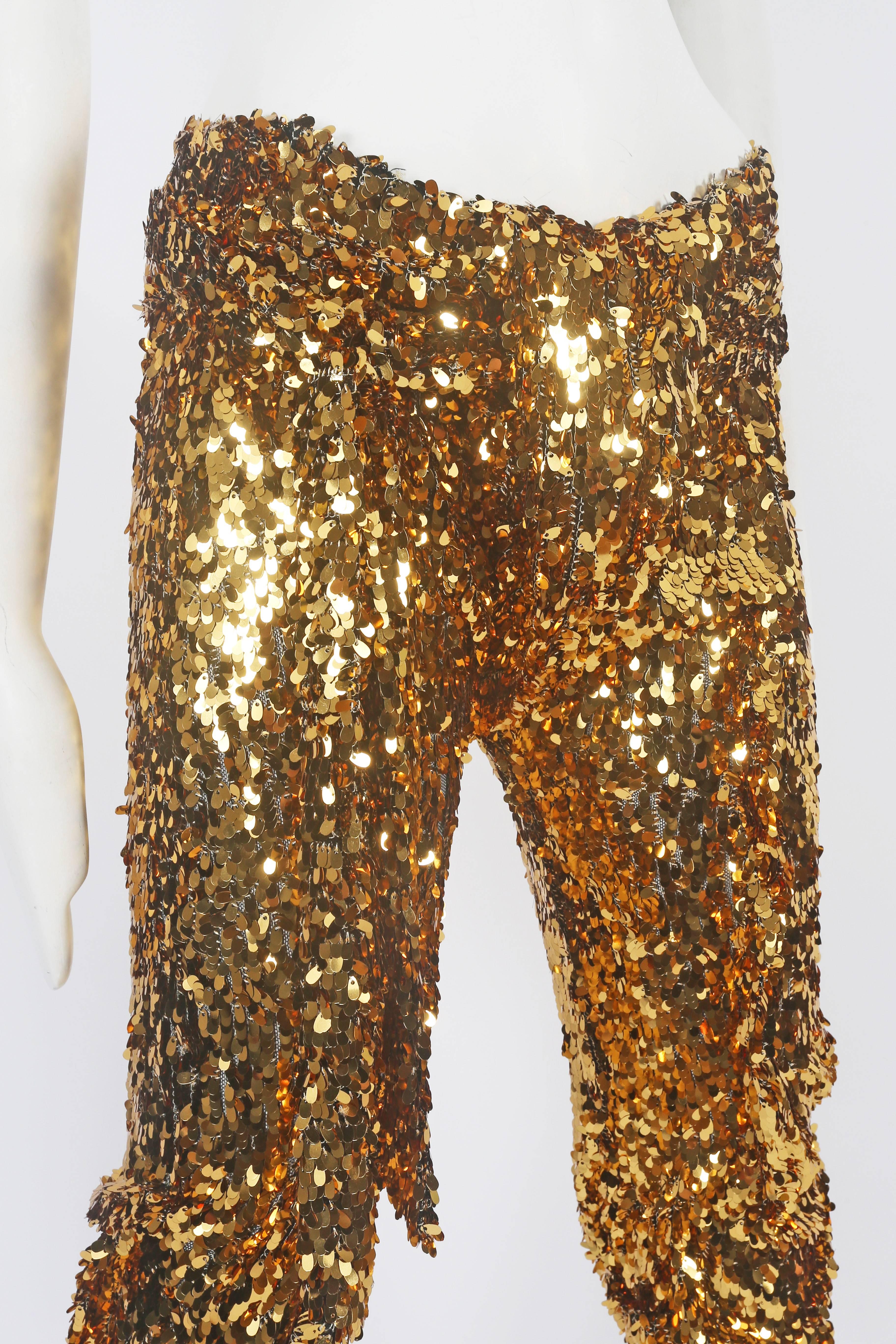 Vivienne Westwood gold sequinned evening pants, circa 2011 In Excellent Condition In London, GB
