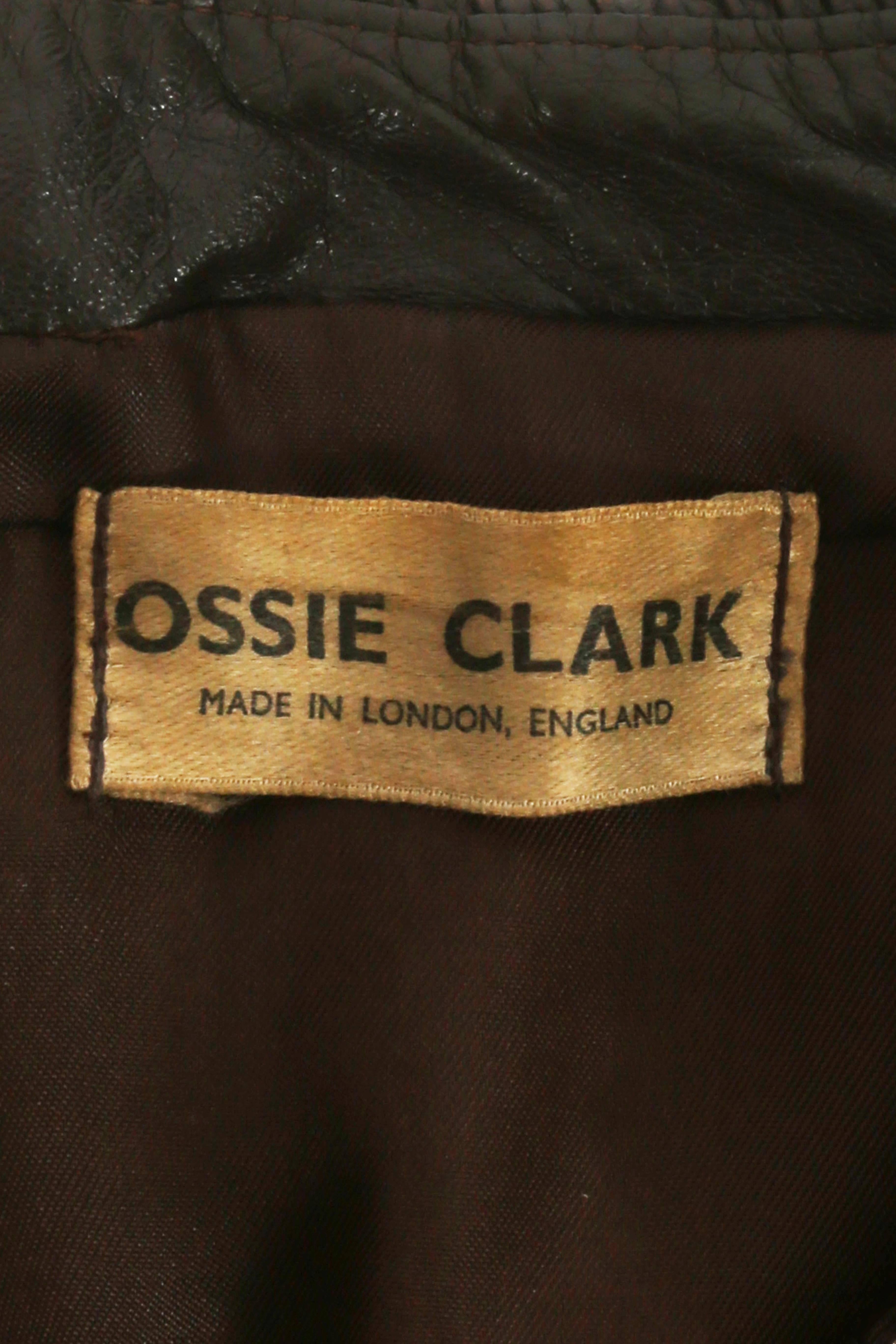 Ossie Clark brown leather 'Rocker' jacket, c. 1966 In Good Condition In London, GB