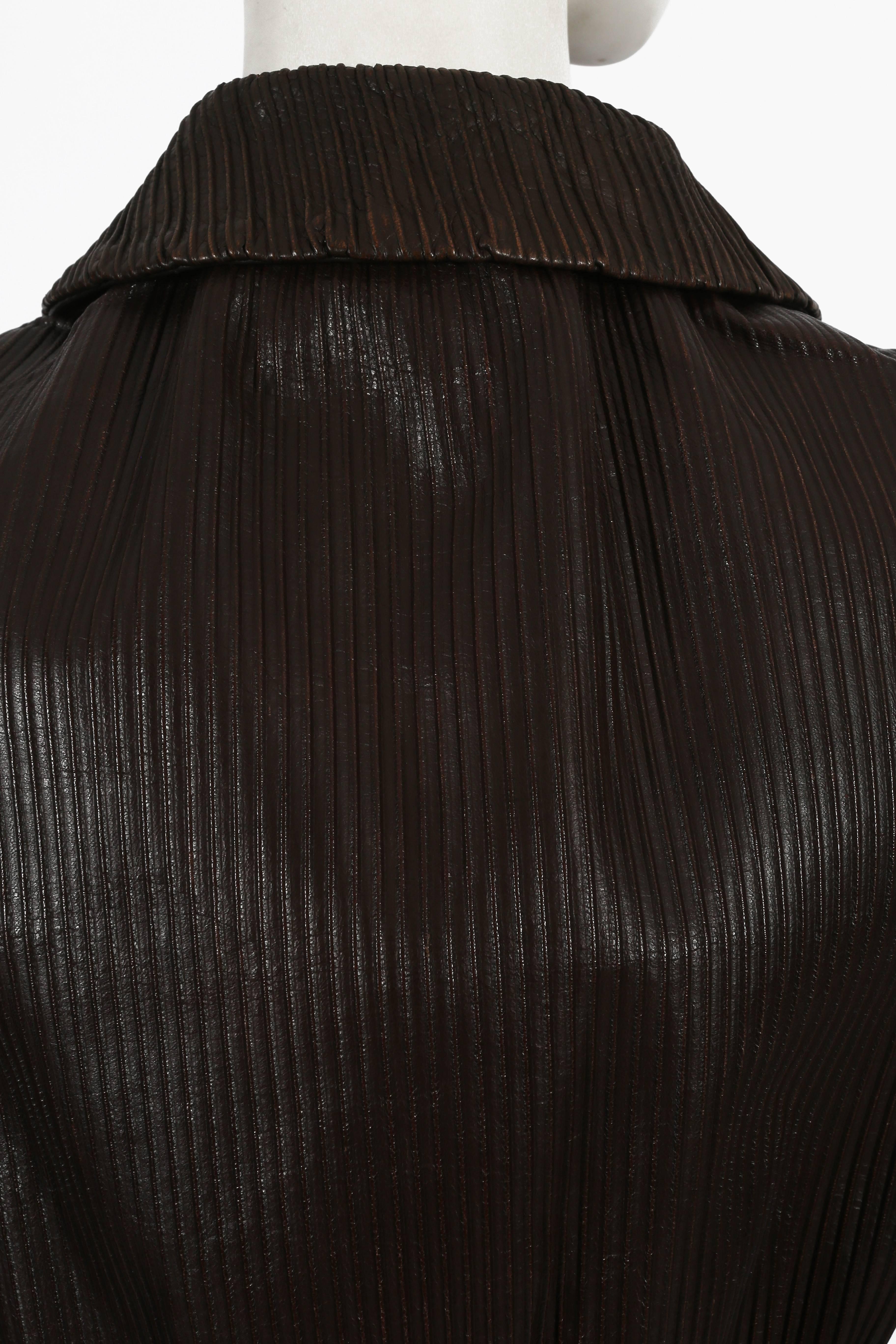 Black Ossie Clark brown leather 'Rocker' jacket, c. 1966