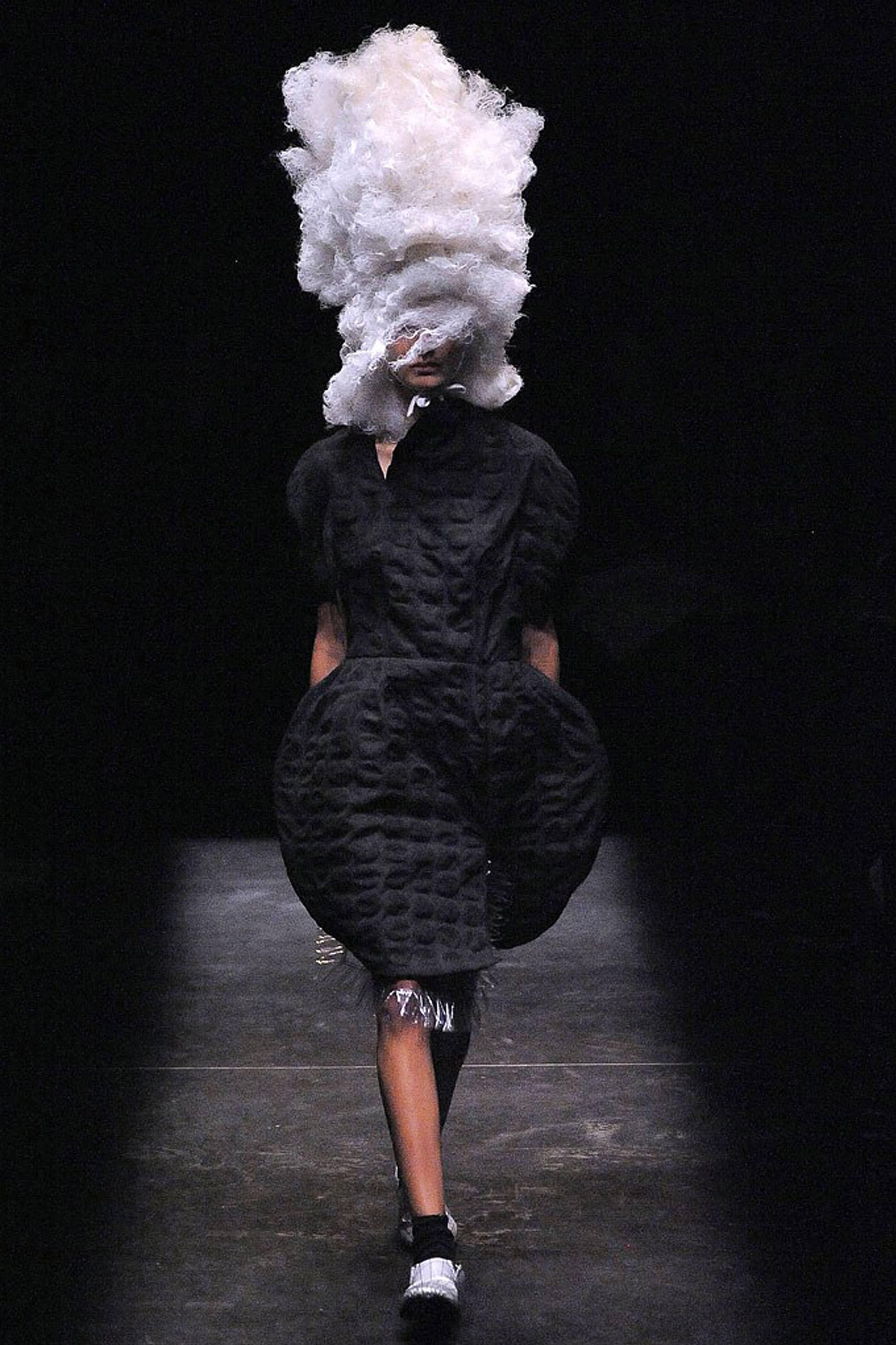 Black Comme des Garcons 2D nylon avant garde dress, circa 2009