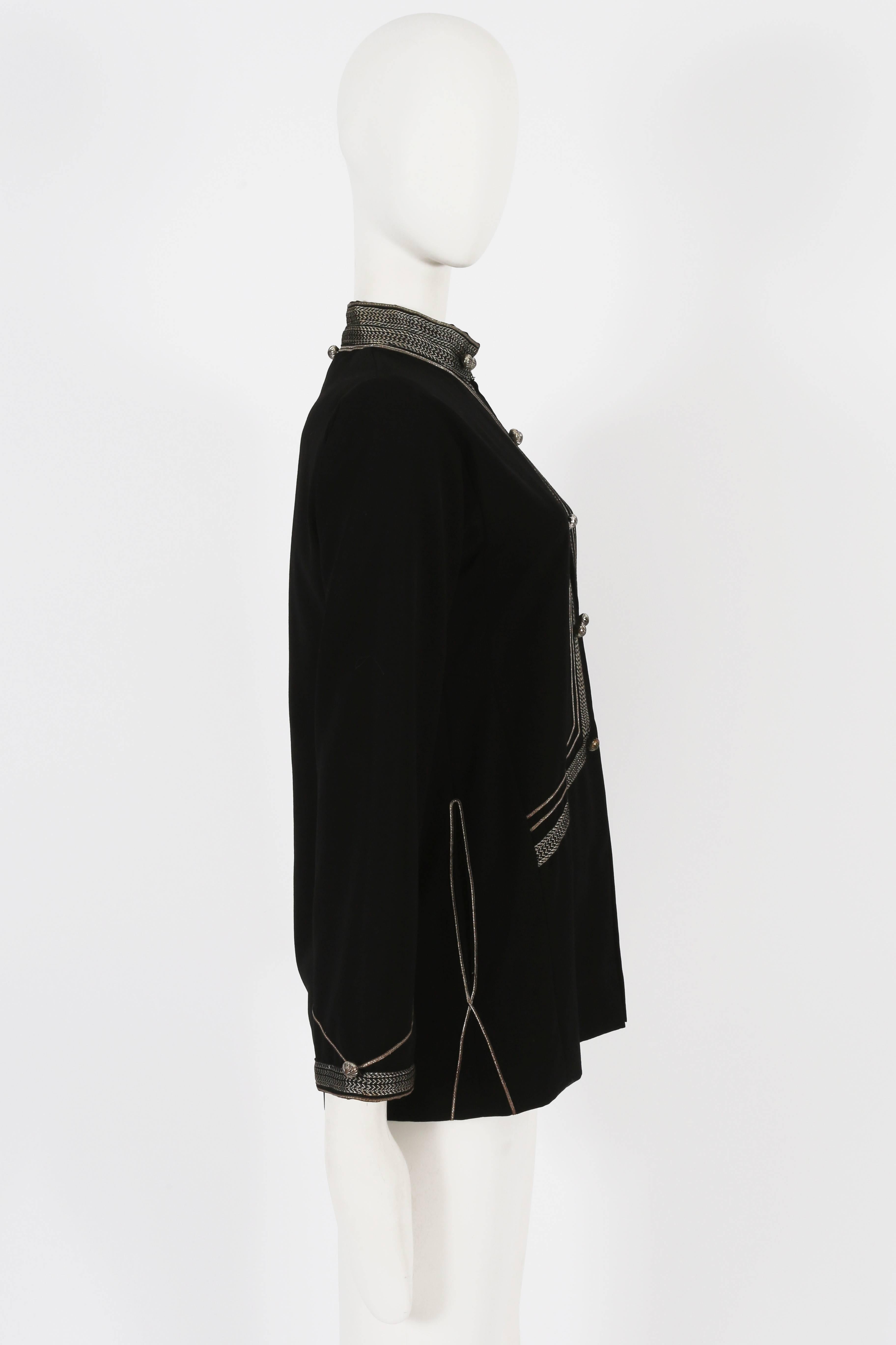 Women's Thea Porter embroidered evening wool jacket, c. 1960s For Sale