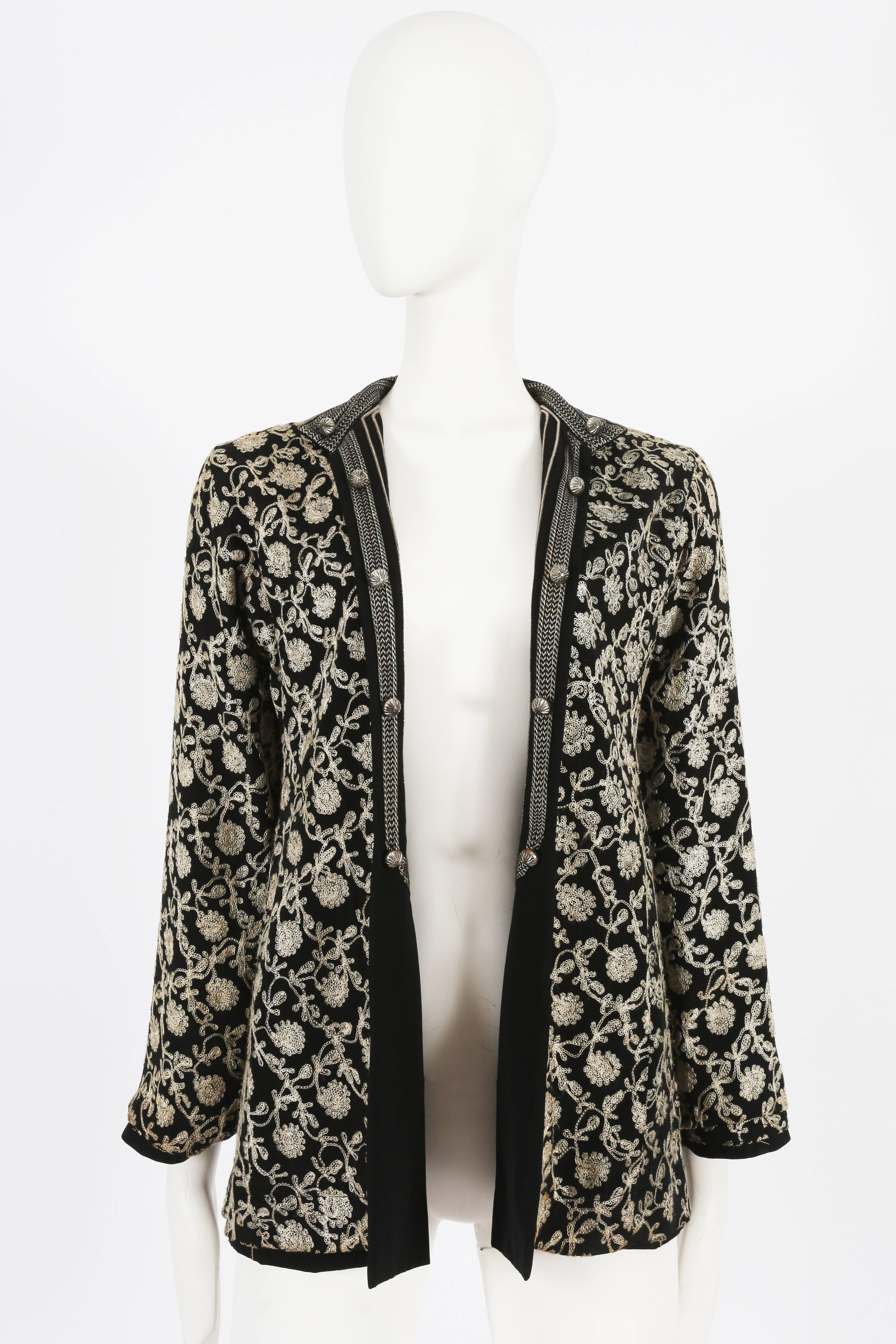 Thea Porter embroidered evening wool jacket, c. 1960s In Excellent Condition For Sale In London, GB