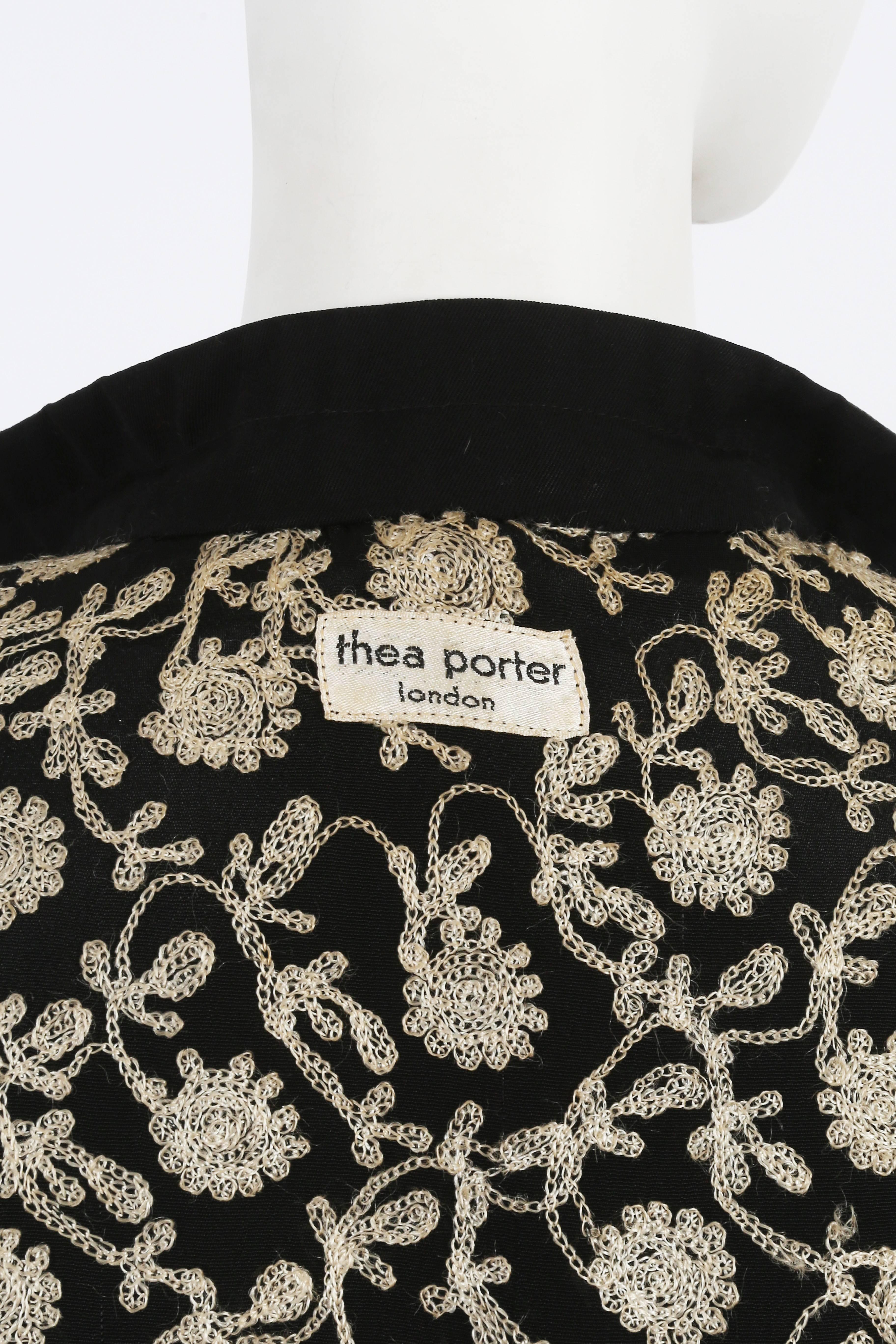 Thea Porter embroidered evening wool jacket, c. 1960s For Sale 3