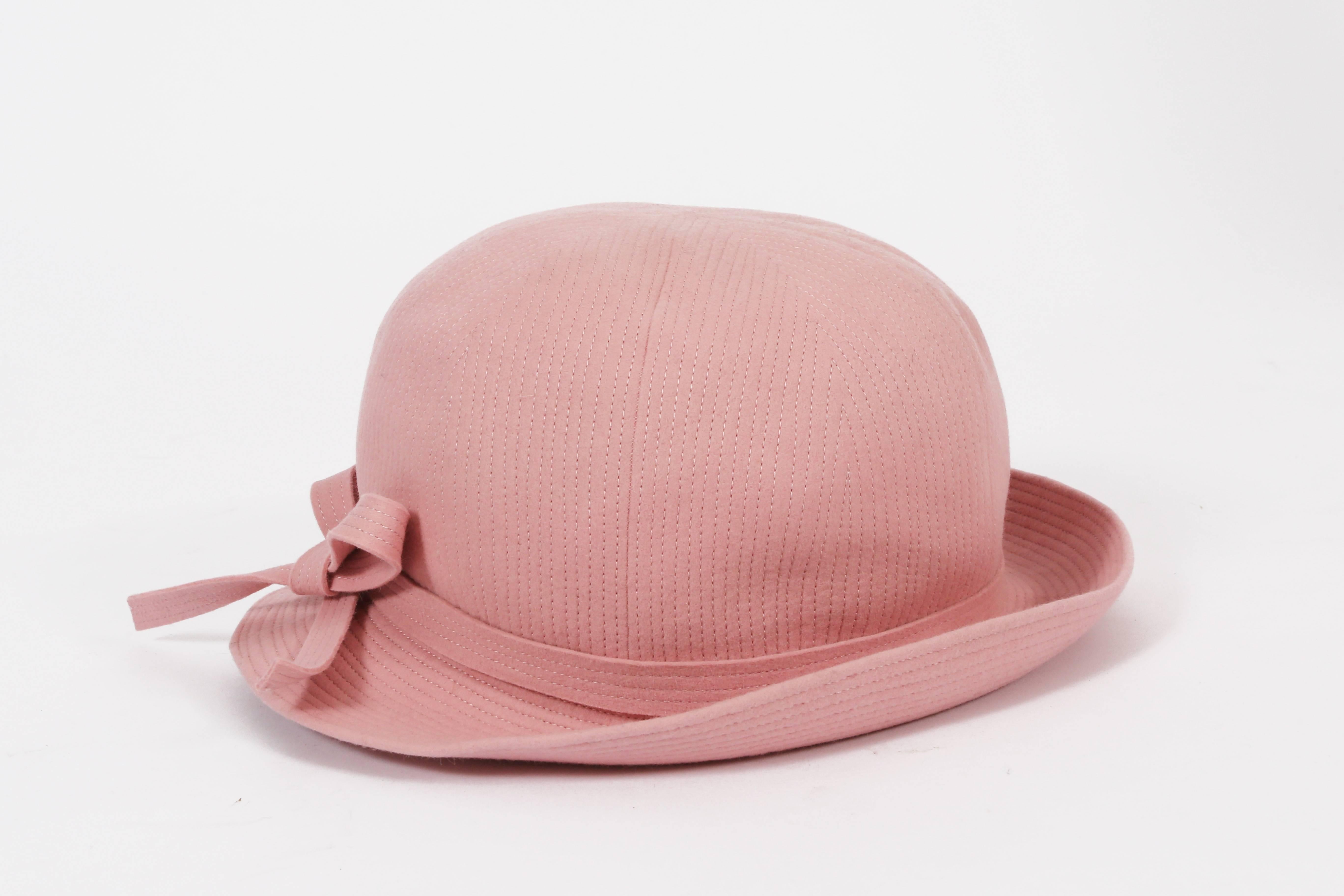 Women's Balenciaga Haute Couture baby pink bowler hat, circa 1961