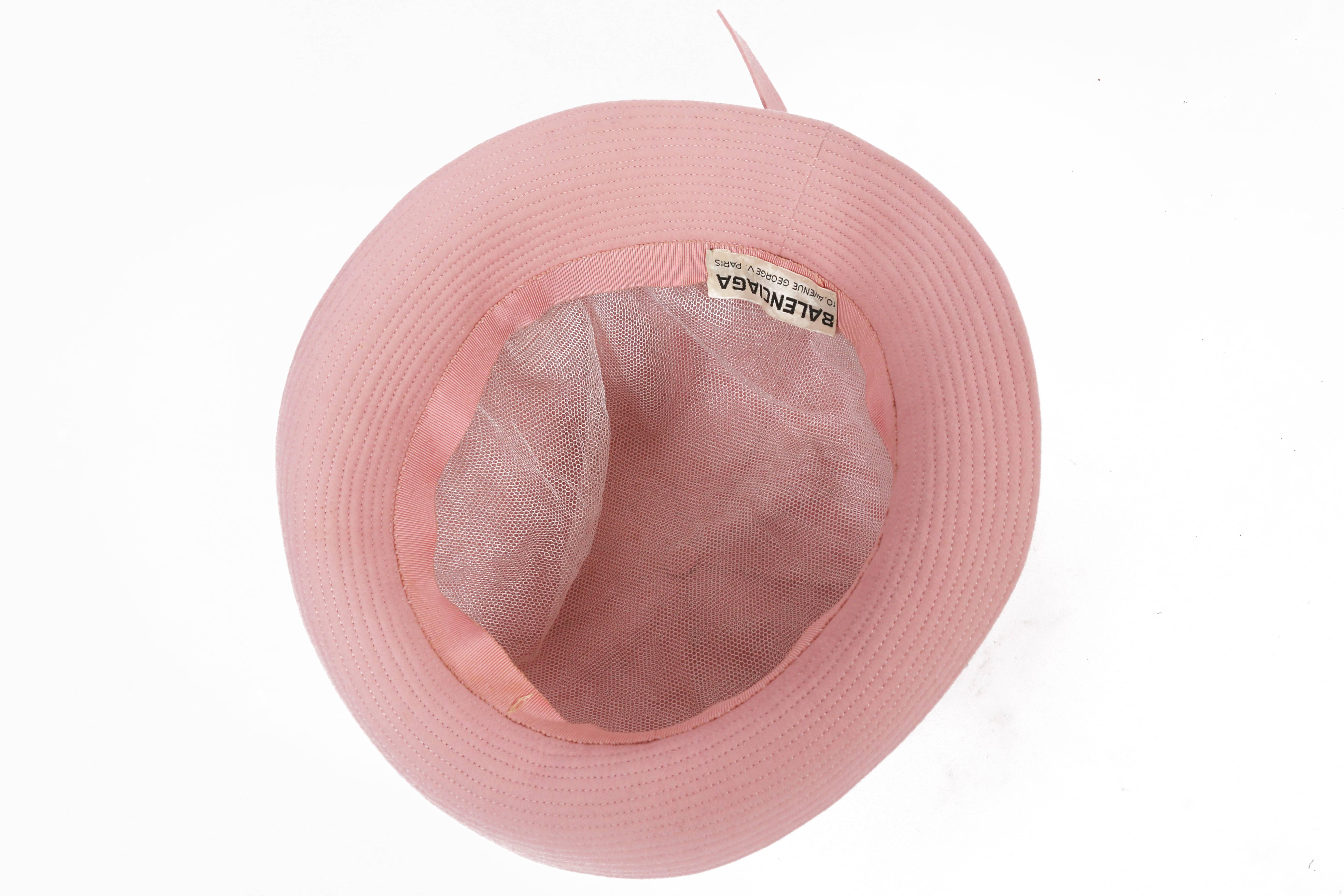 Balenciaga Haute Couture baby pink bowler hat, circa 1961 1